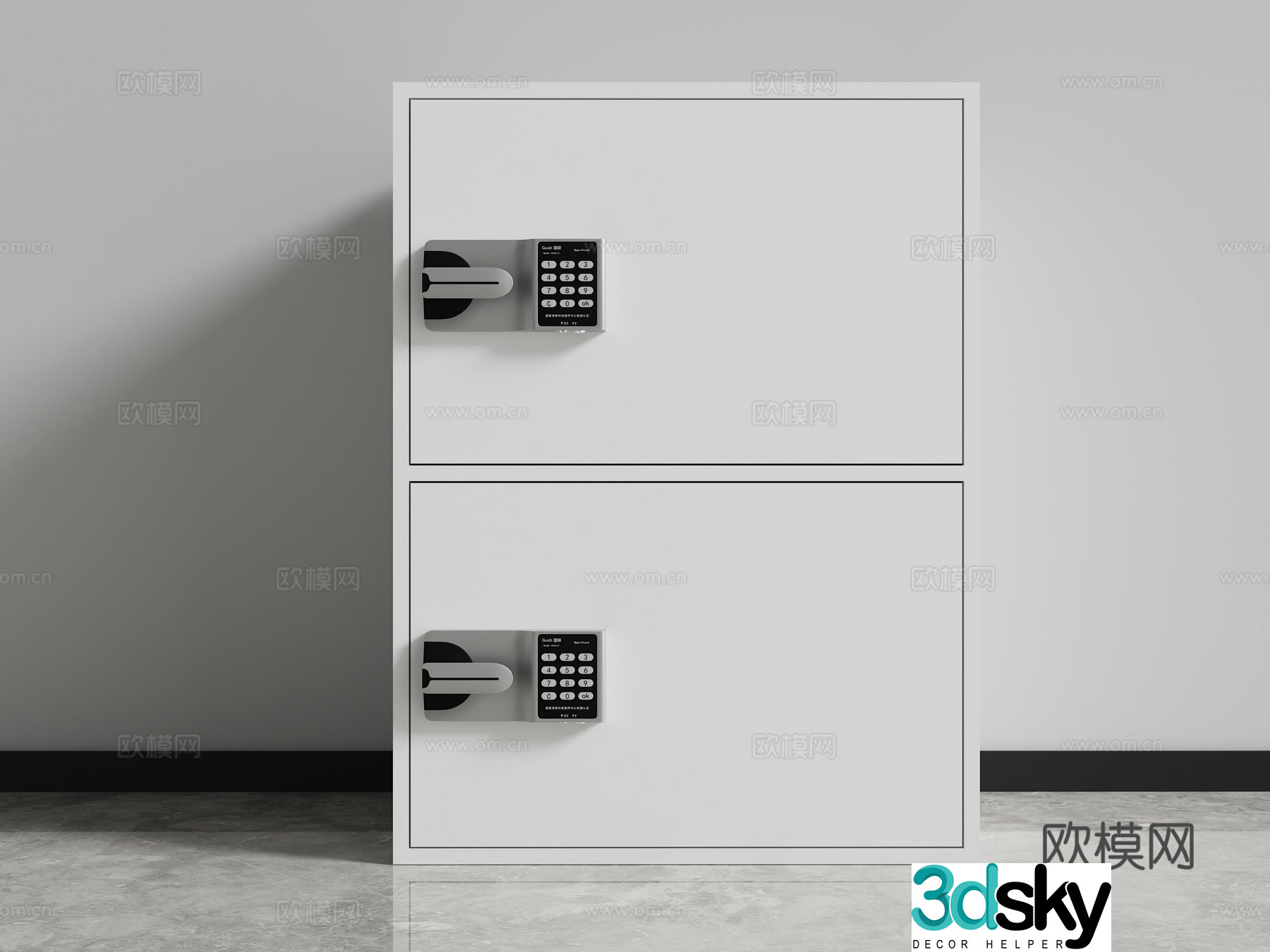 Two-door cabinet password cabinet file cabinet safe cabinet 3D model