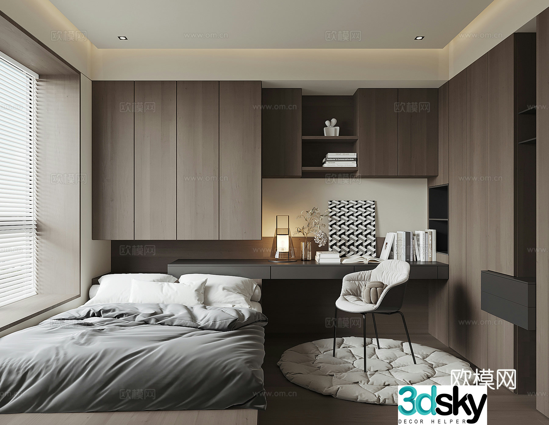 Modern tatami bedroom 3d model