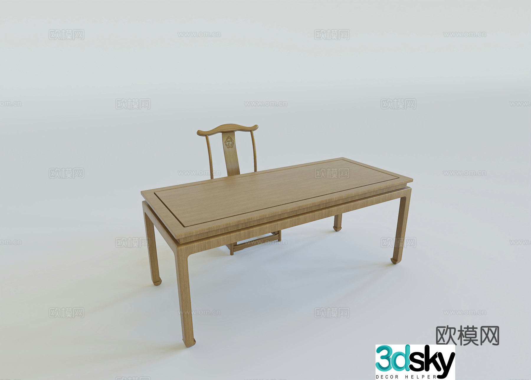 New Chinese style desk 3d model