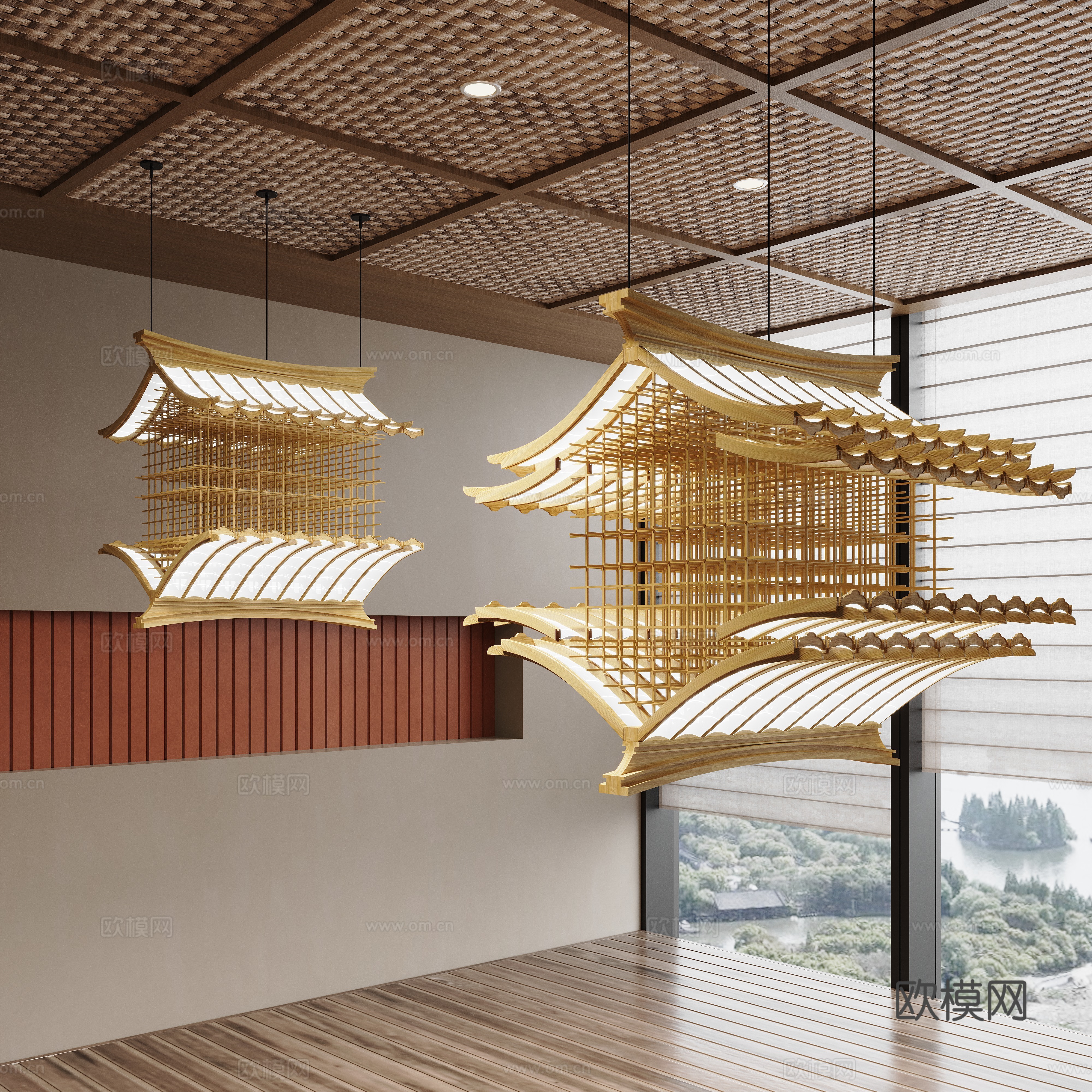 New Chinese style loft art lamp decorative lamp 3d model