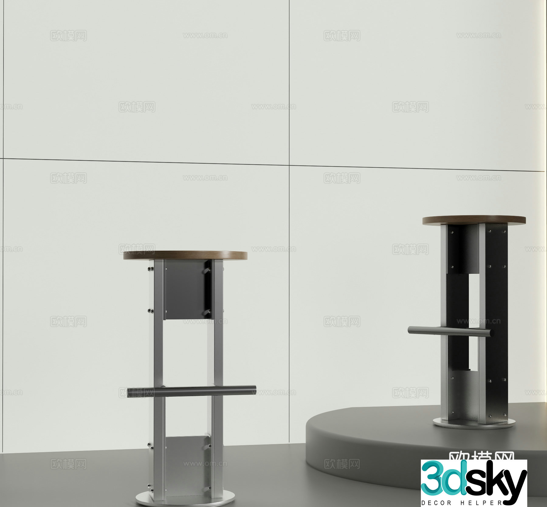 Modern bar stool stainless steel bar chair metal bar chair 3d model