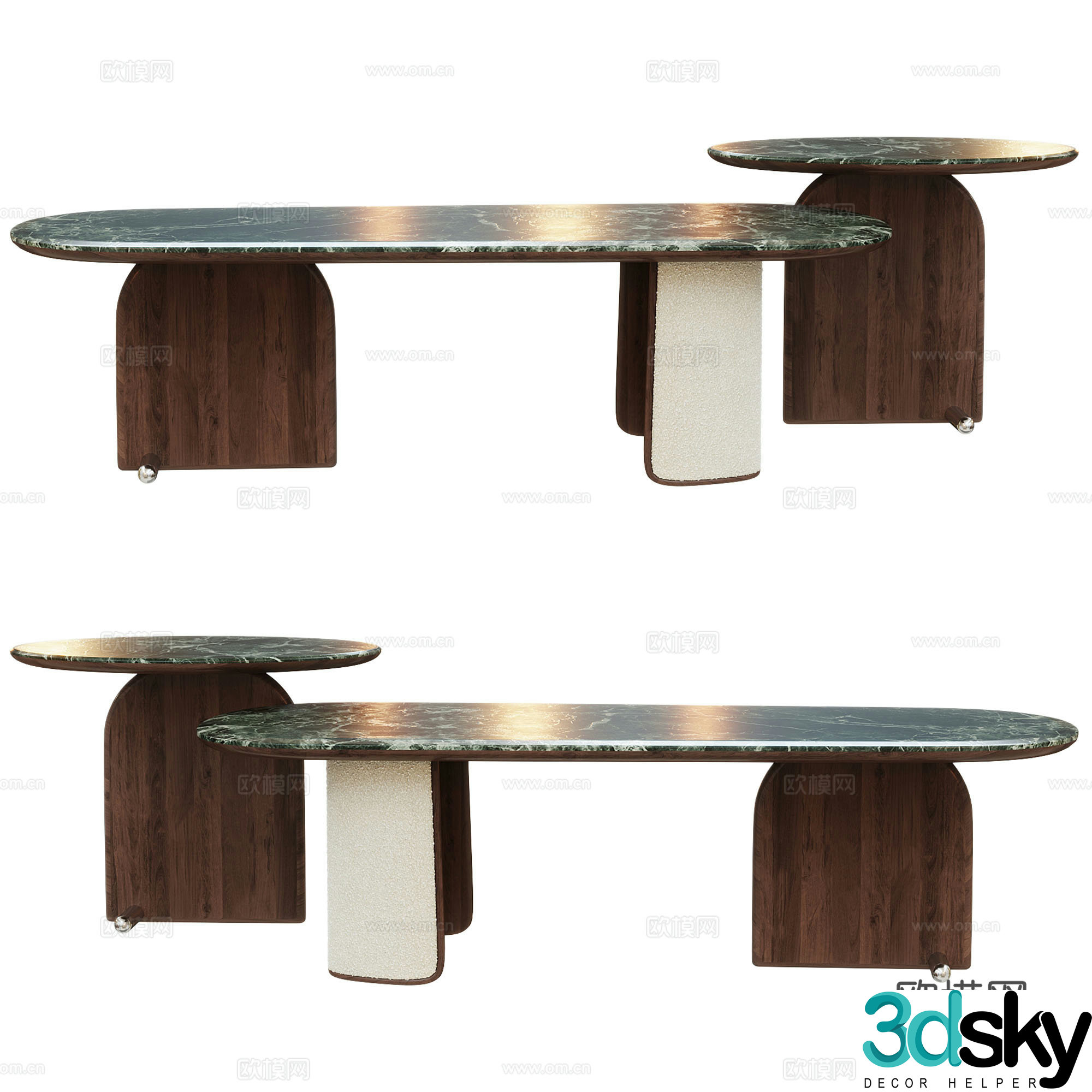 Medieval style mother-in-law coffee table 3D model