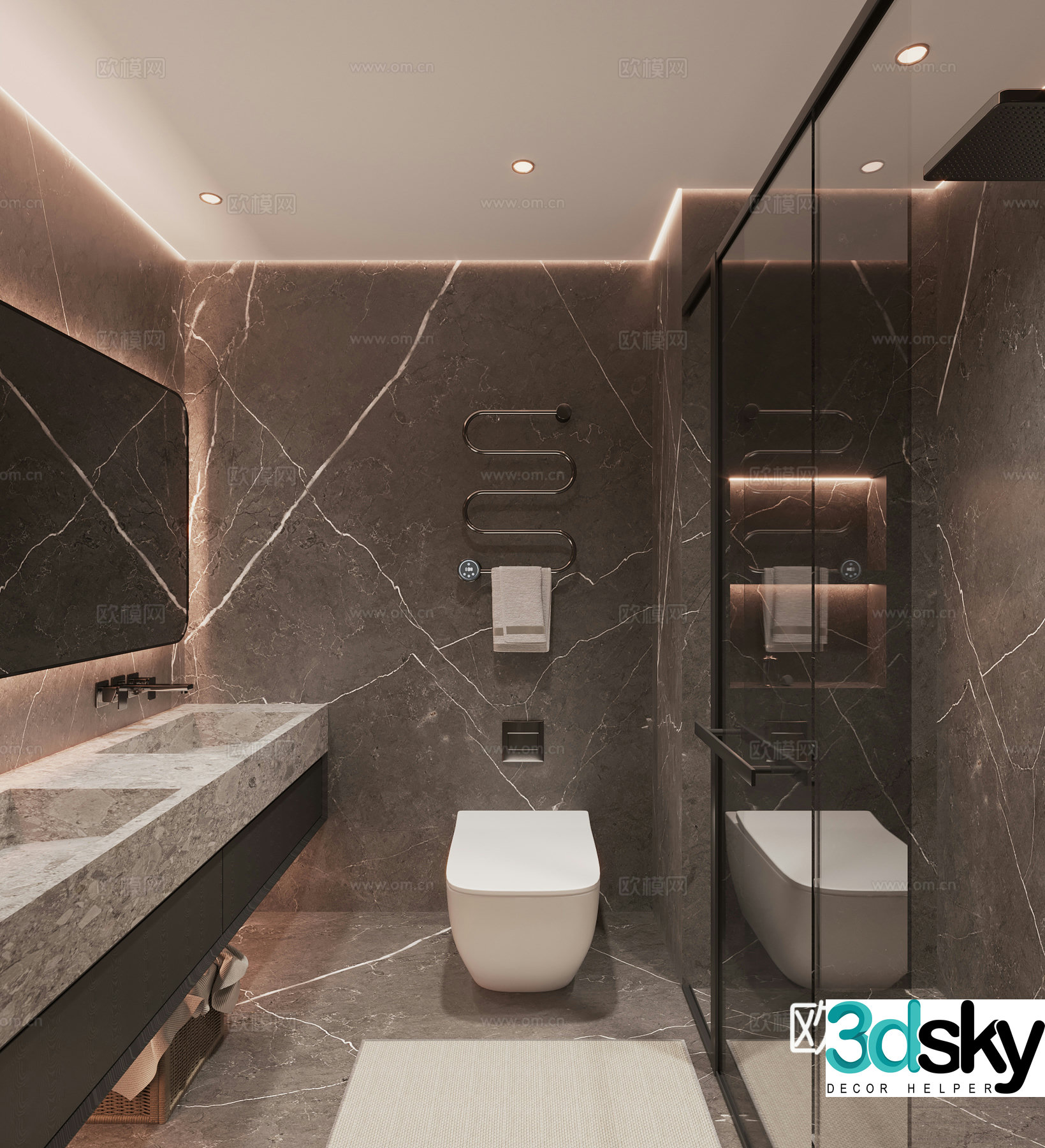 Modern bathroom bathroom 3d model