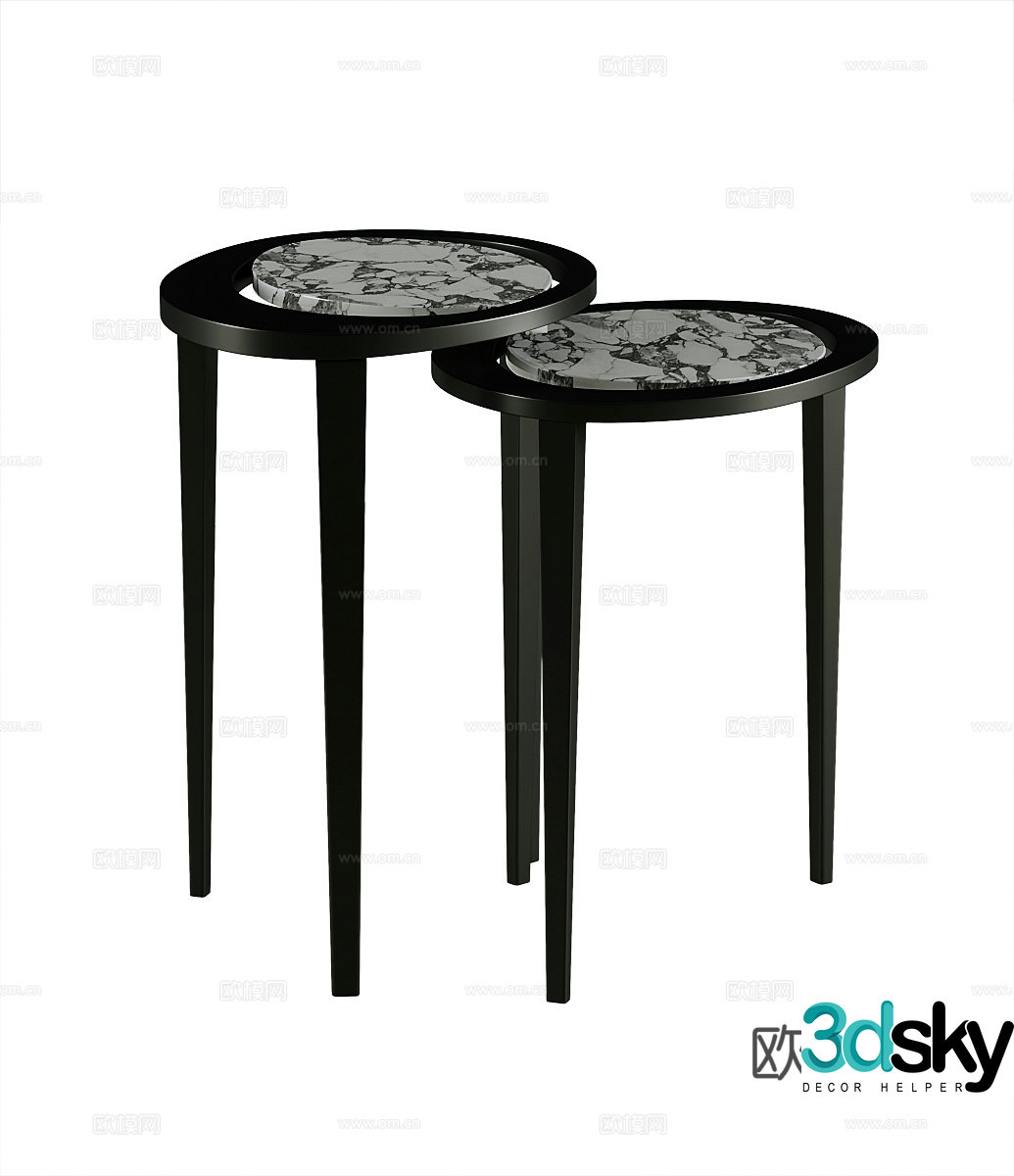 Modern round table side table 3d model