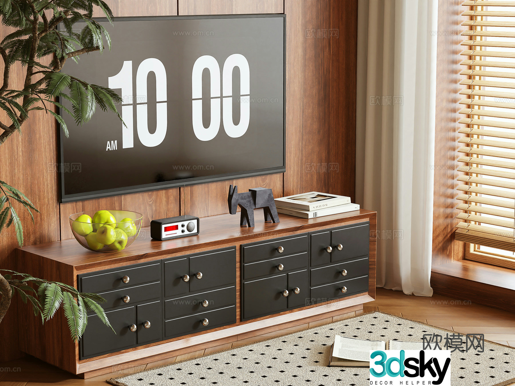 Medieval style TV cabinet 3D model