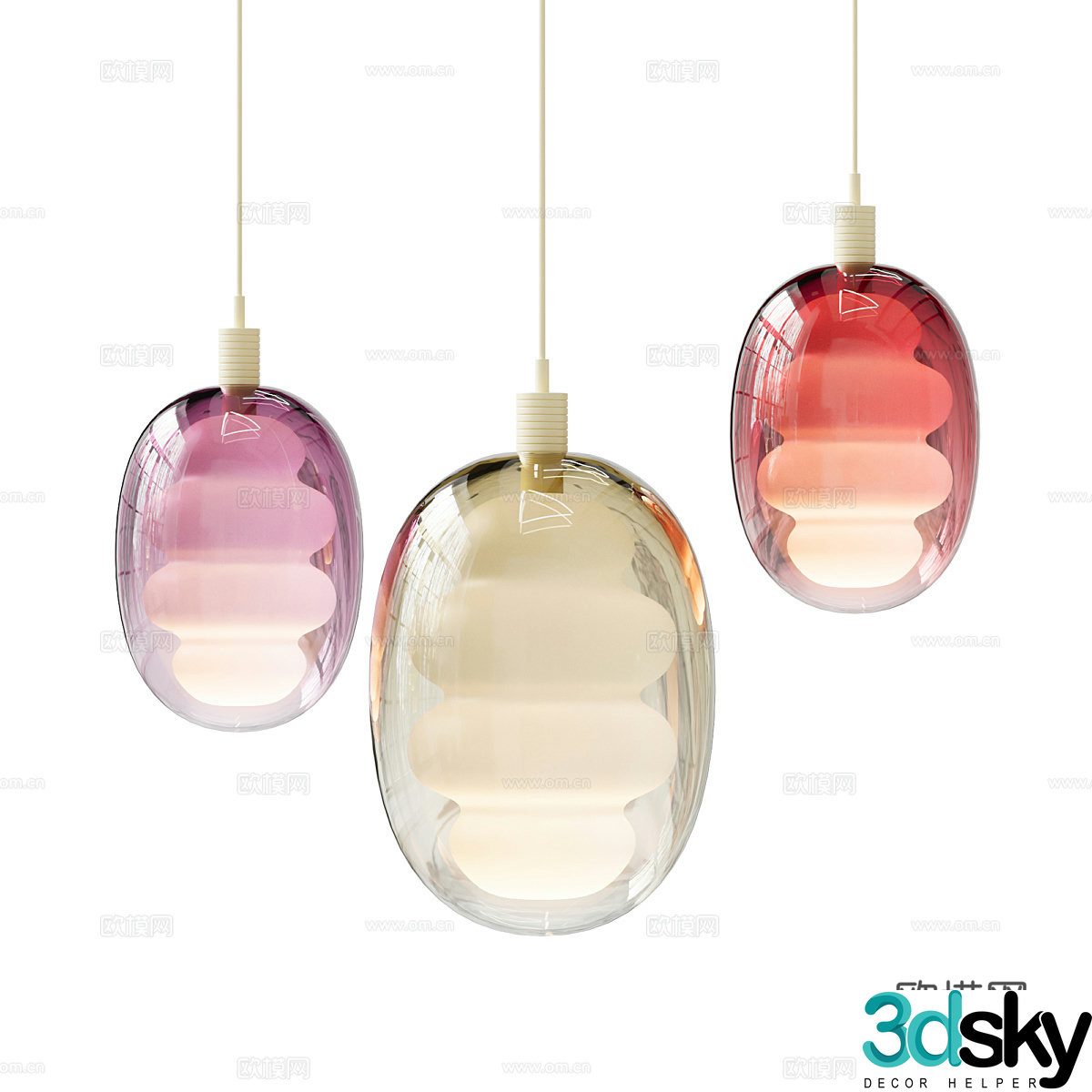glass chandelier 3d model
