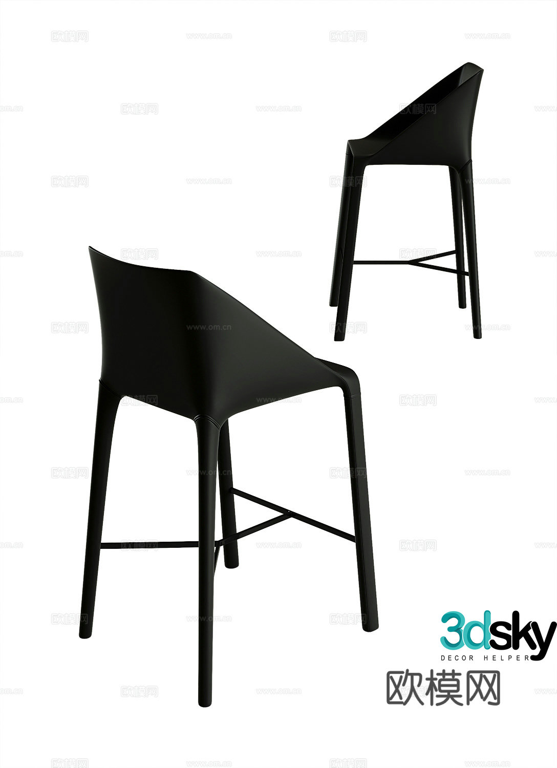 Modern bar stool bar stool high stool 3d model
