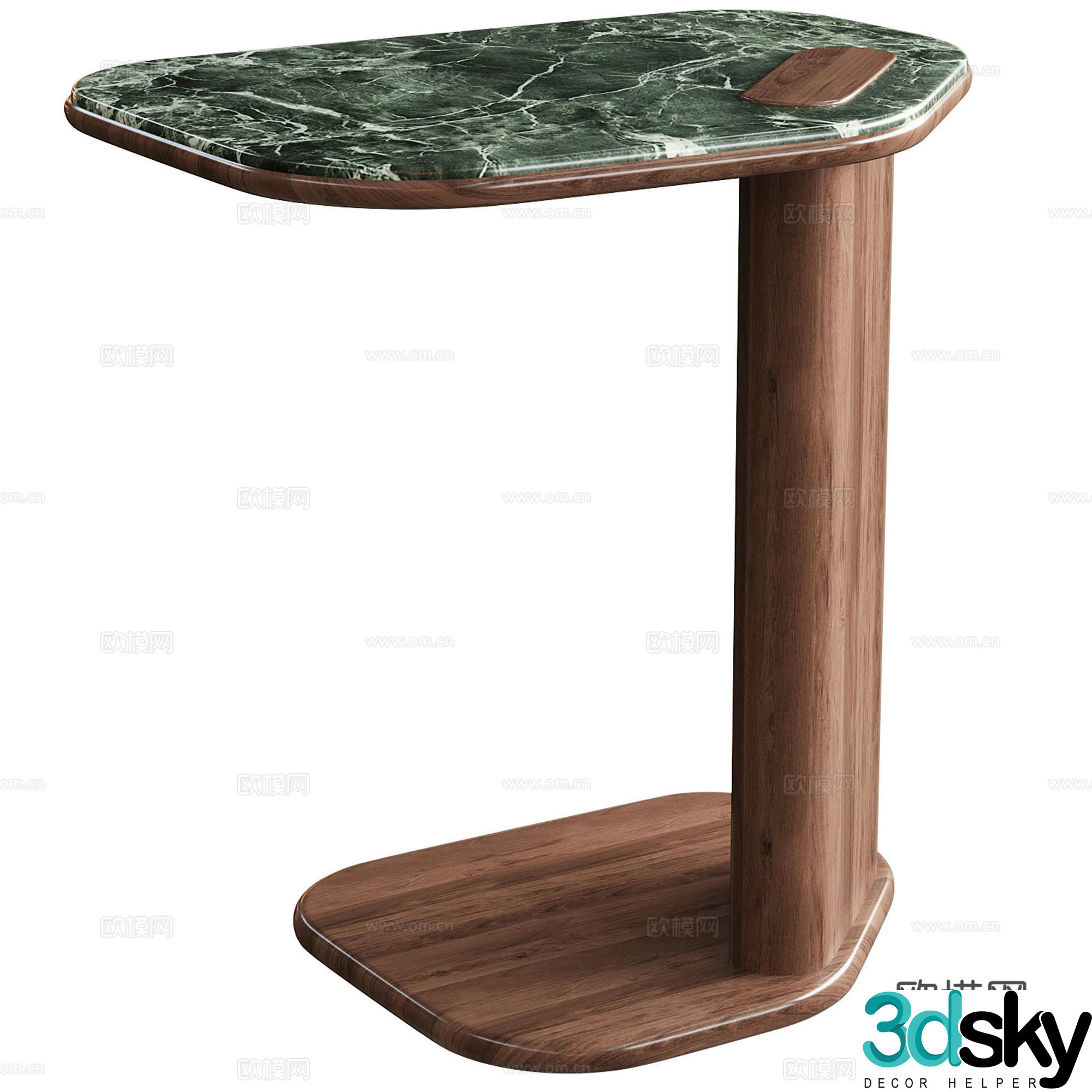 Medieval corner table and side table 3D model