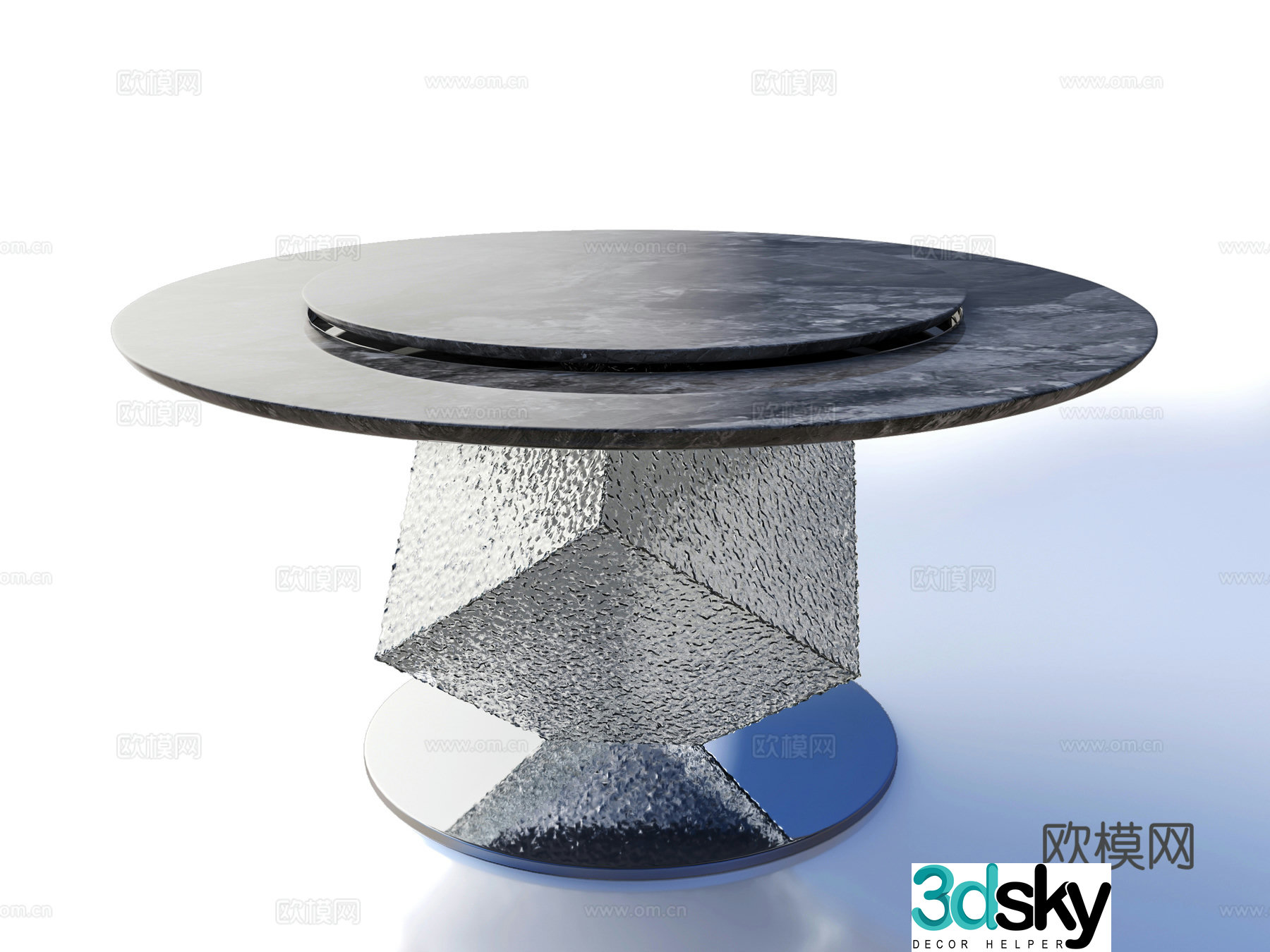 Modern dining table round table 3d model