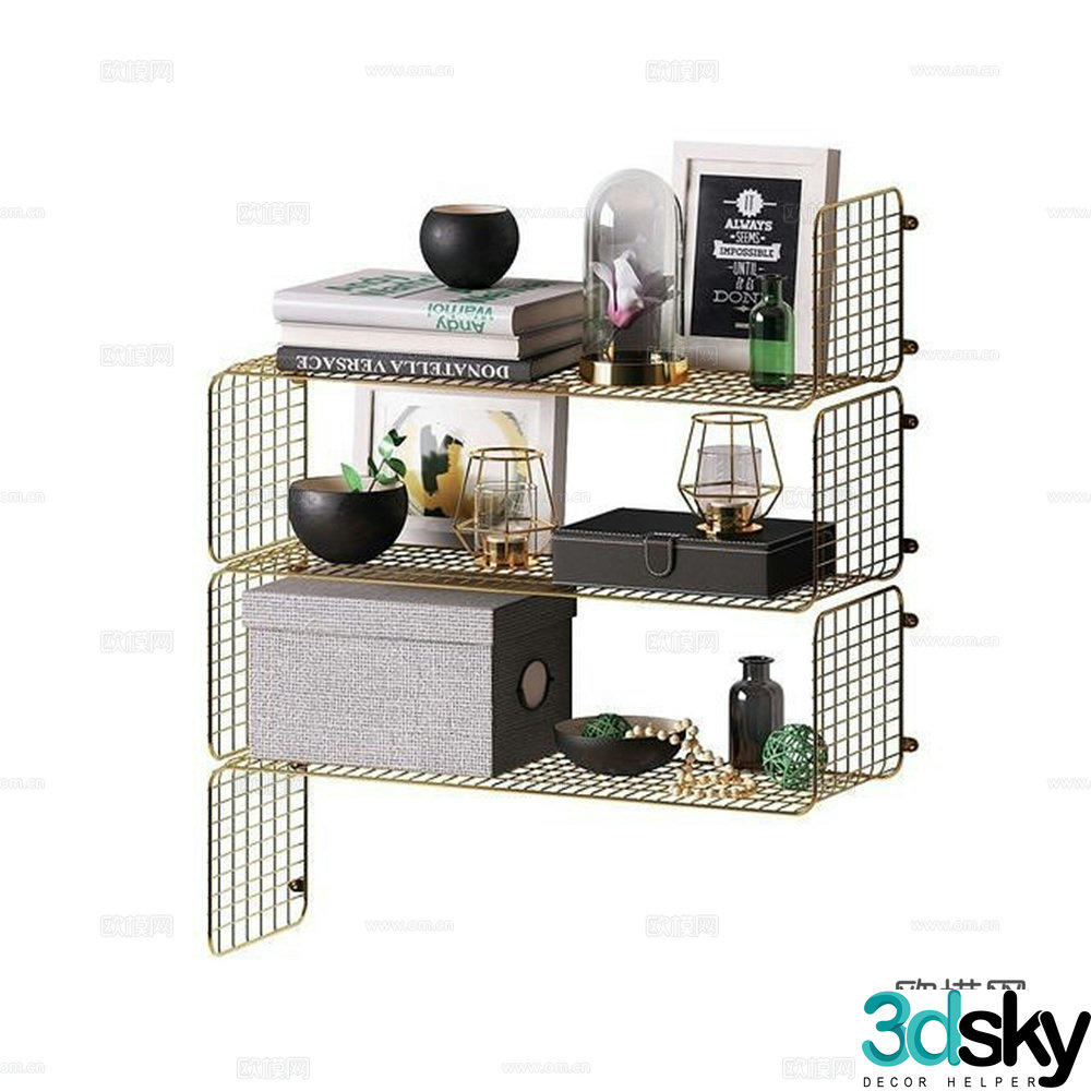 Decorative rack storage rack 3d model