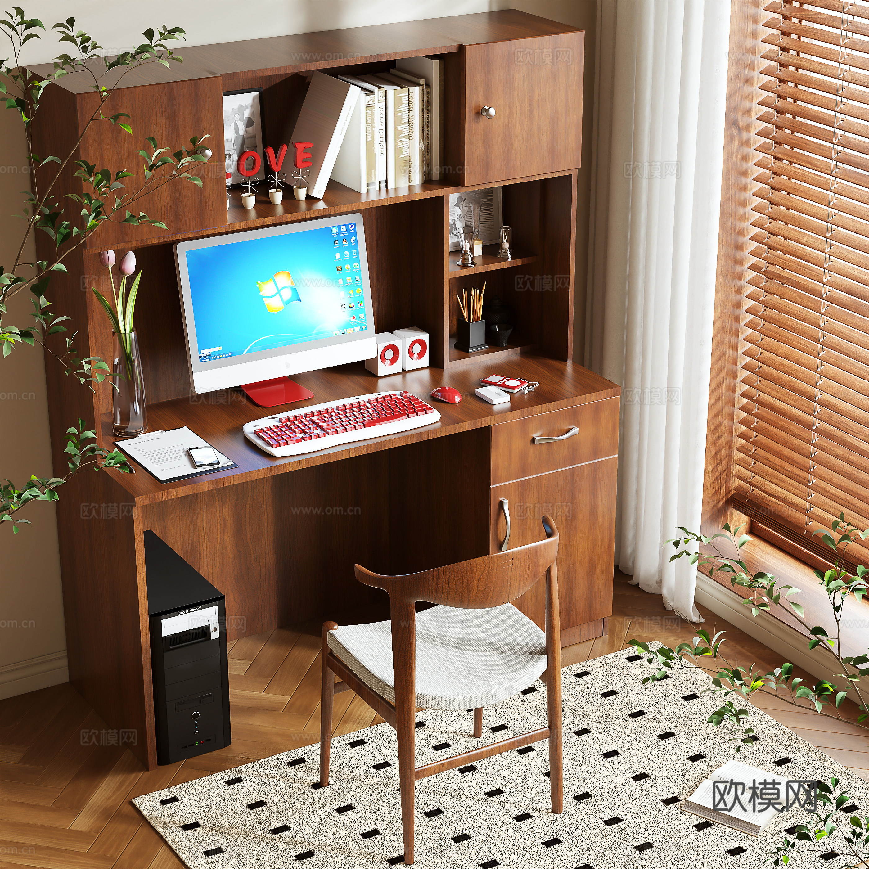Medieval style desk 3d model