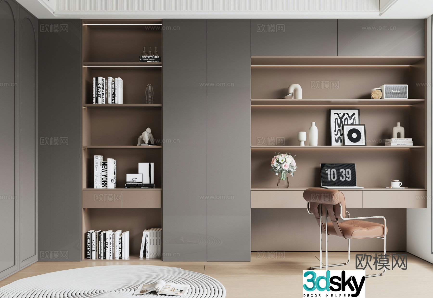 Italian bookcase 3d model