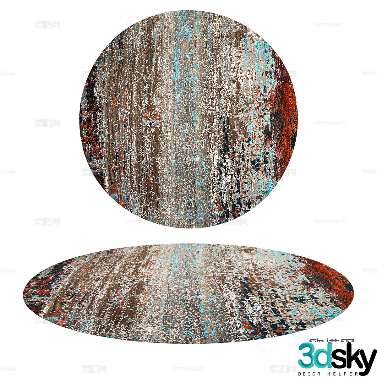 Simple carpet round carpet living room carpet 3d model