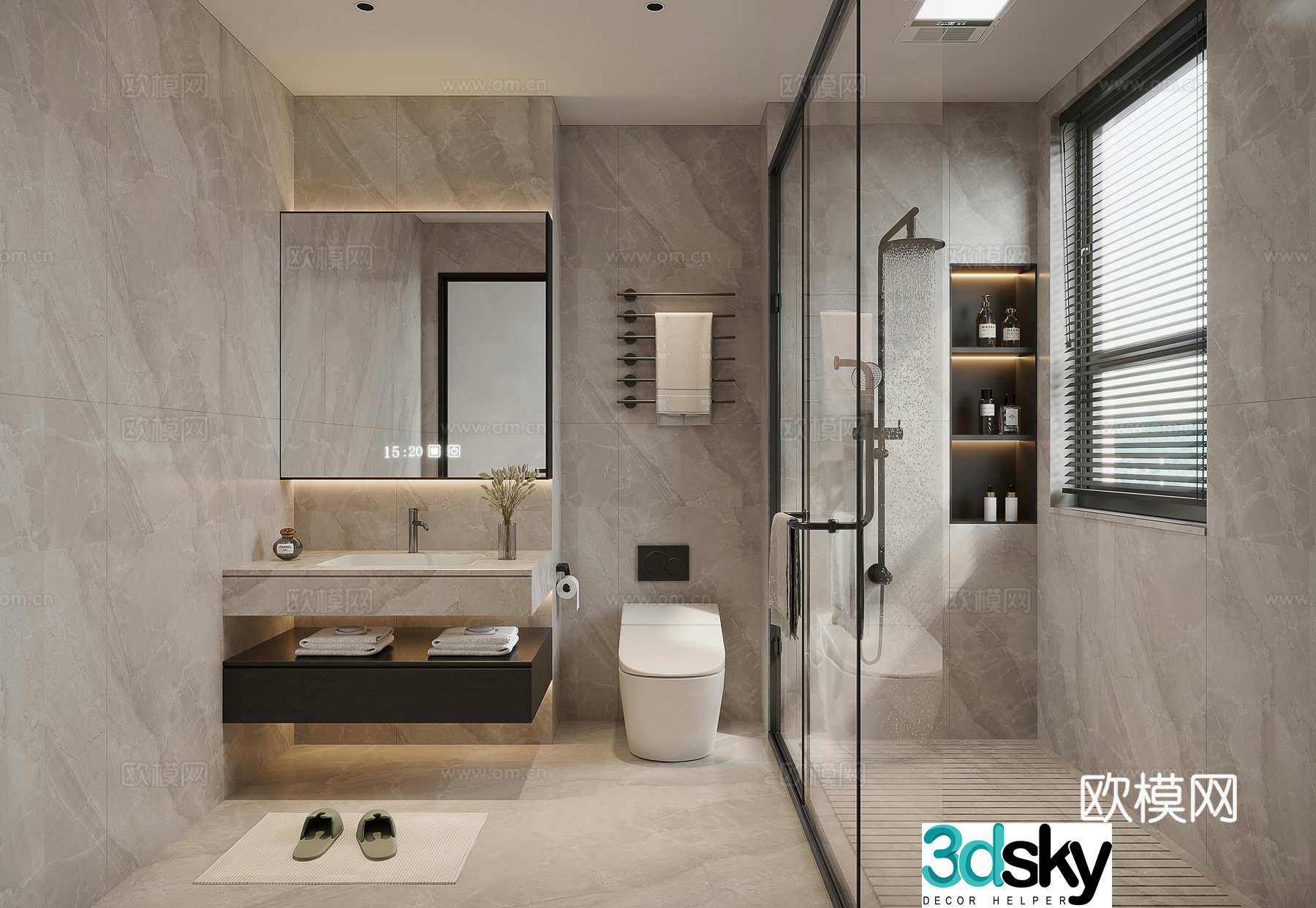 Modern bathroom bathroom 3d model