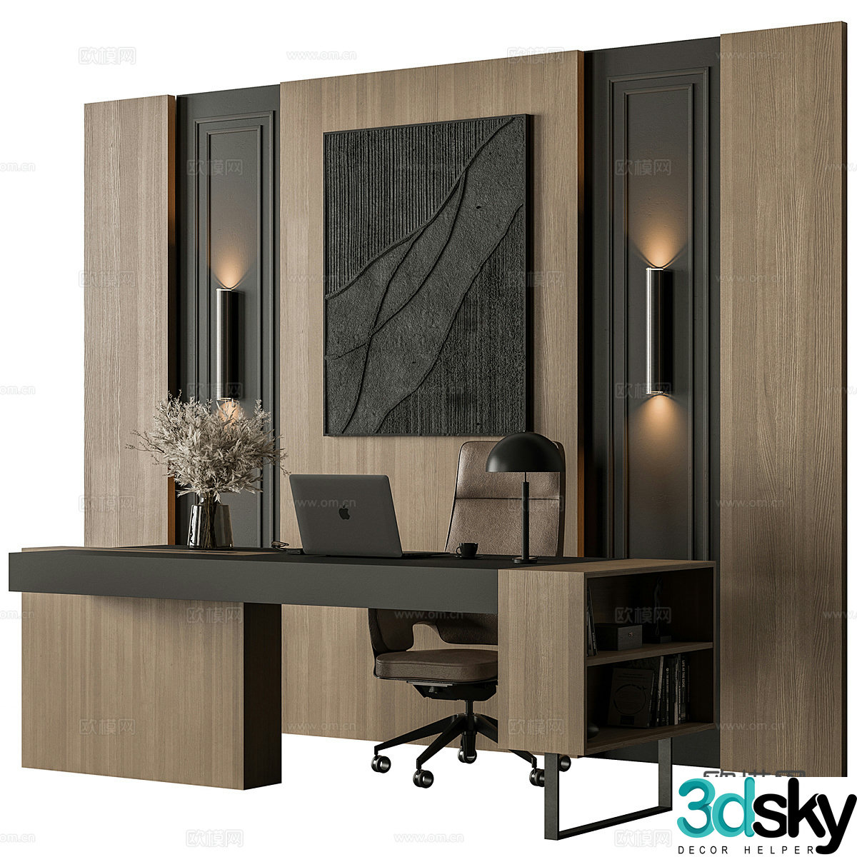 Desk desk desk boss desk 3d model