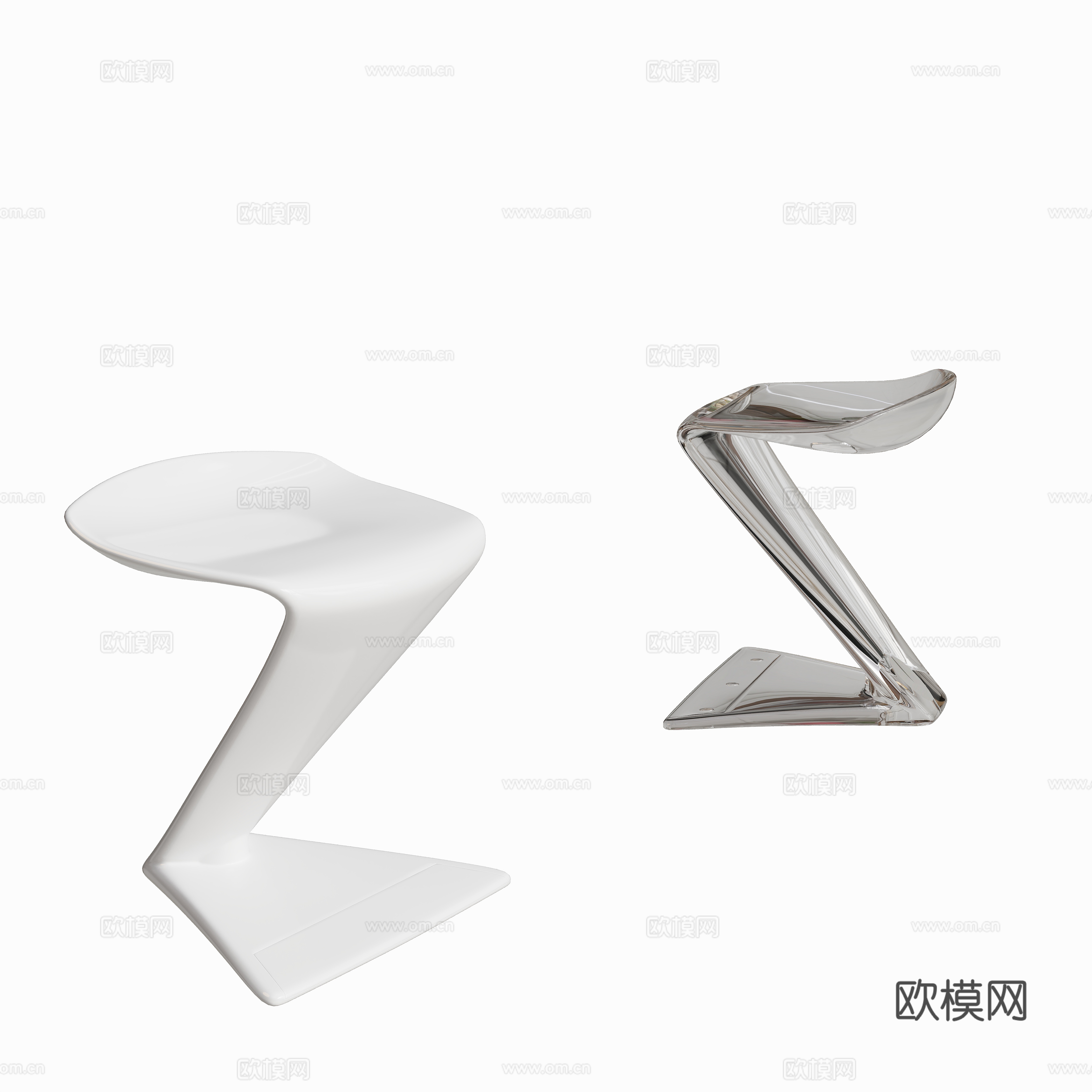 Modern bar stool 3d model