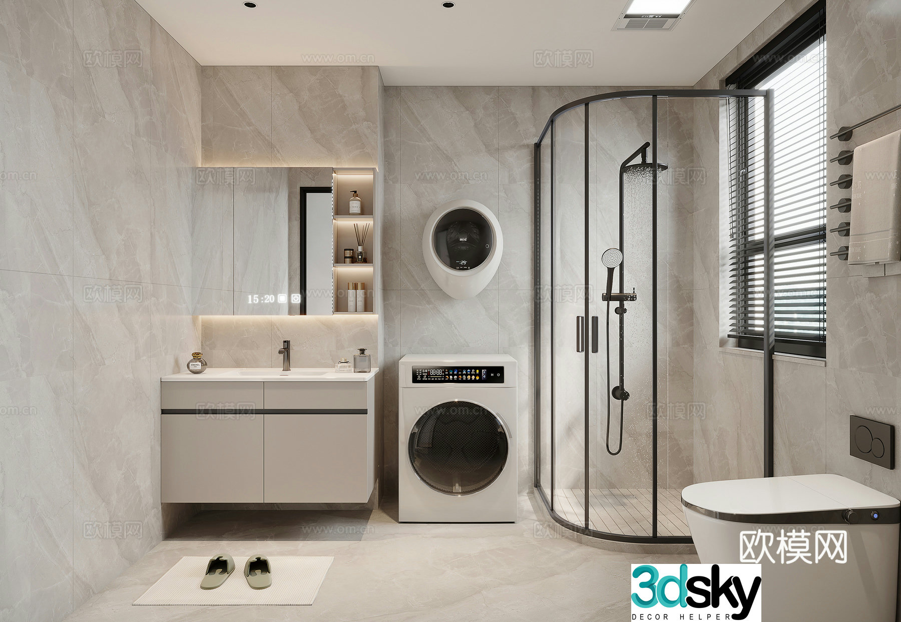 Modern bathroom bathroom 3d model