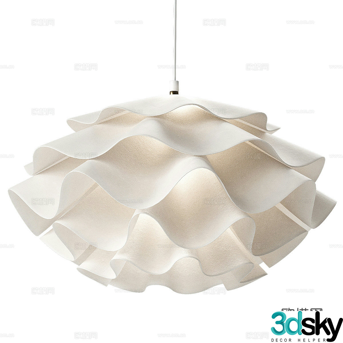 Cream style small chandelier lace chandelier 3d model