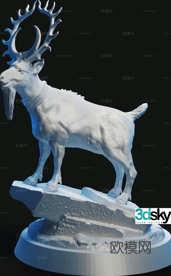 Mythical beast goat sculpture 3d model