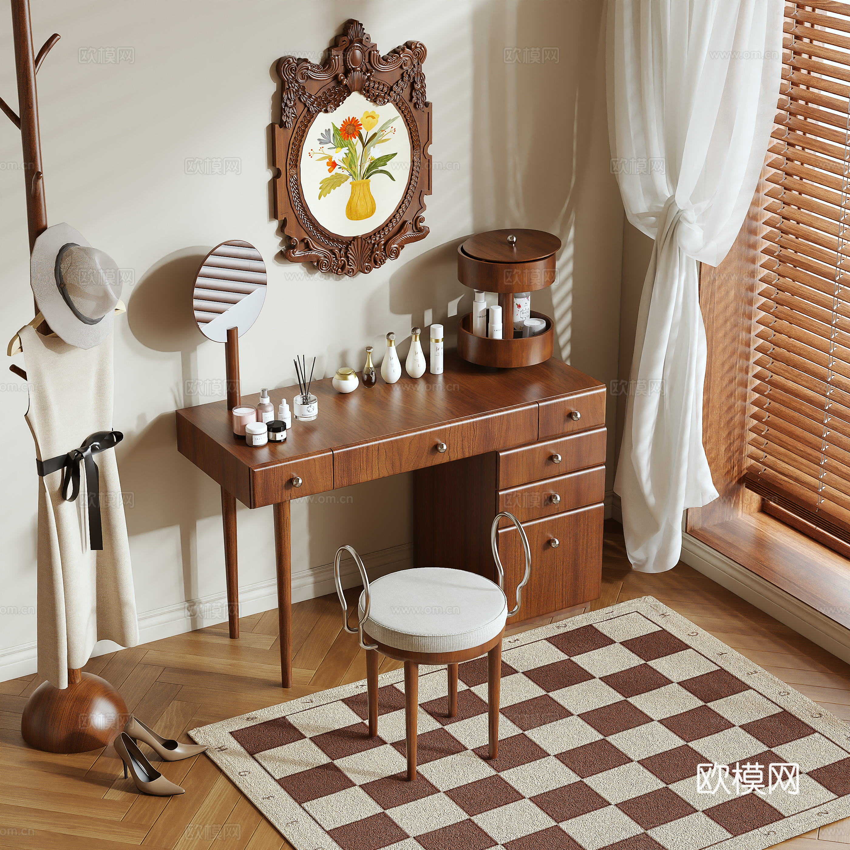 Medieval style dressing table 3d model