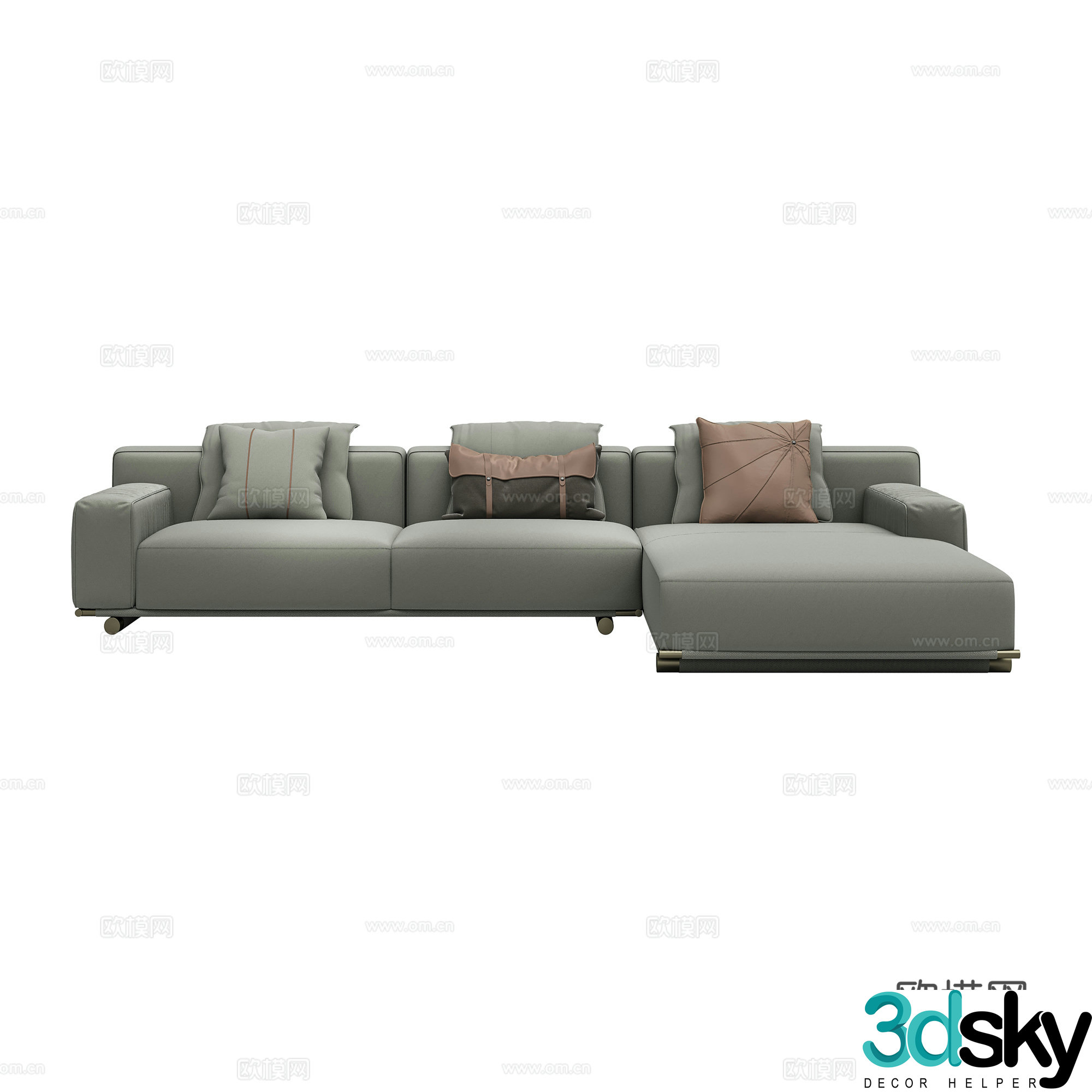Modern multi-seater sofa corner sofa 3d model