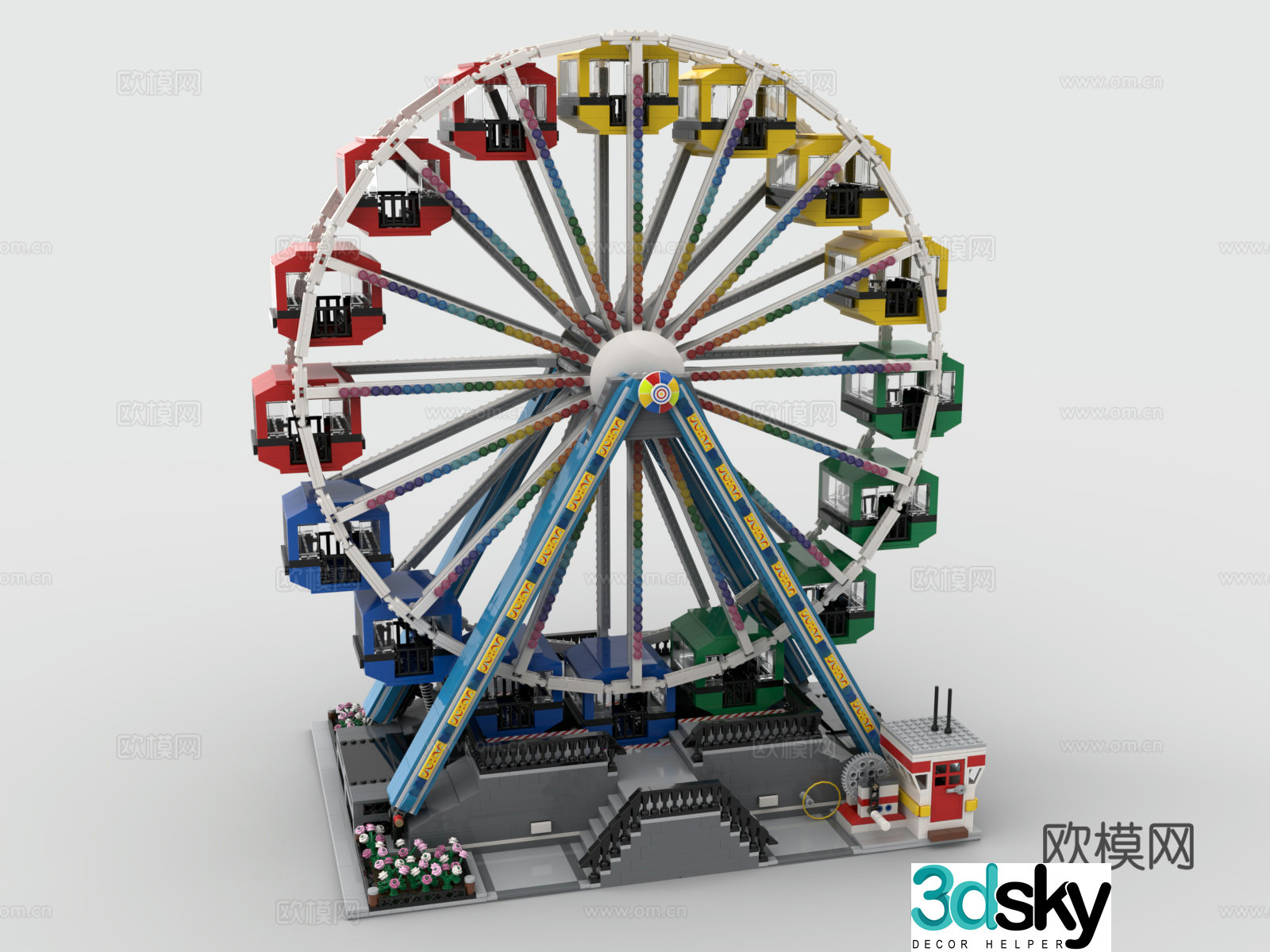 Lego LEGO toys building blocks playground ferris wheel 3d model