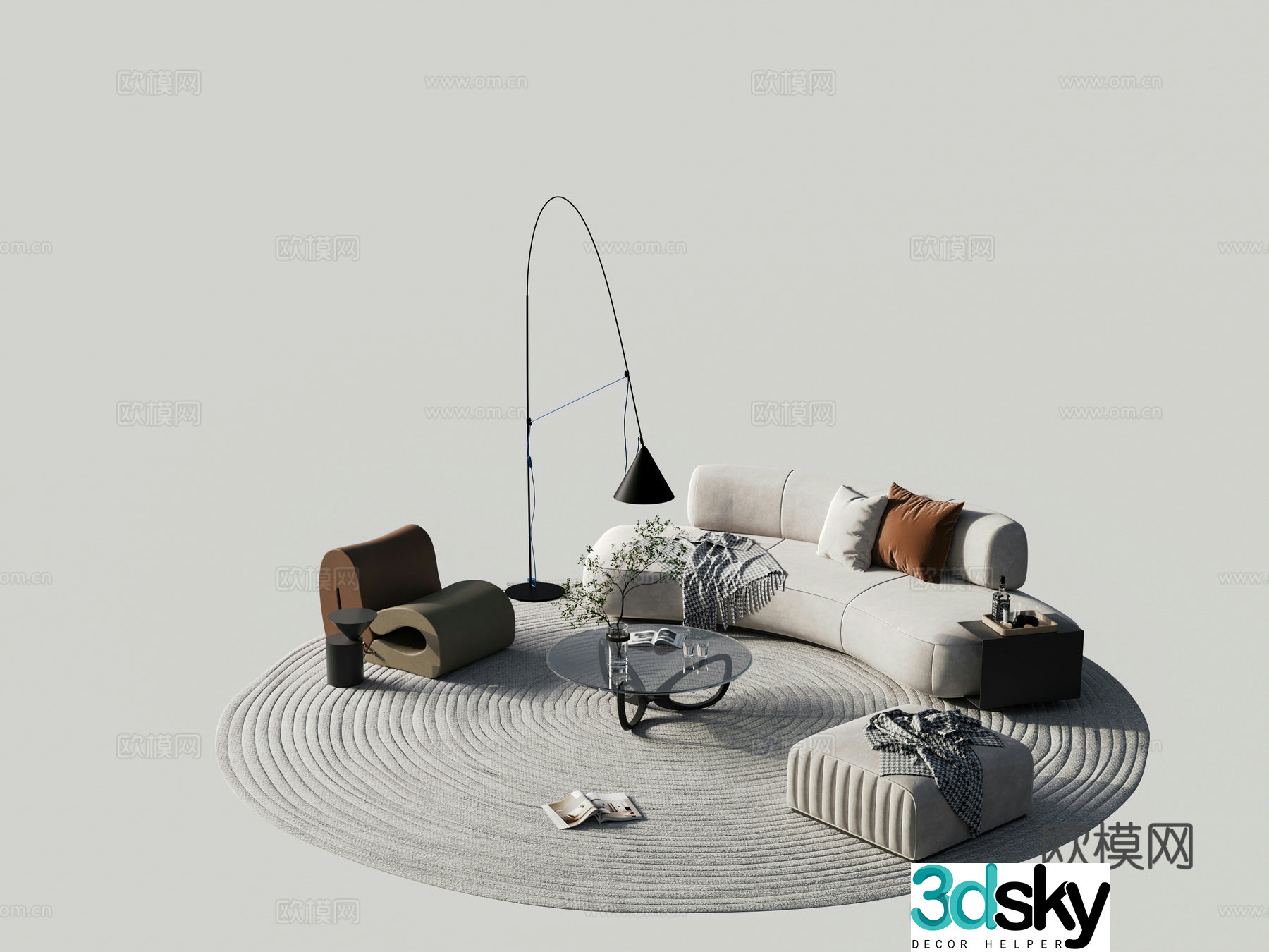 Modern sectional sofa 3d model