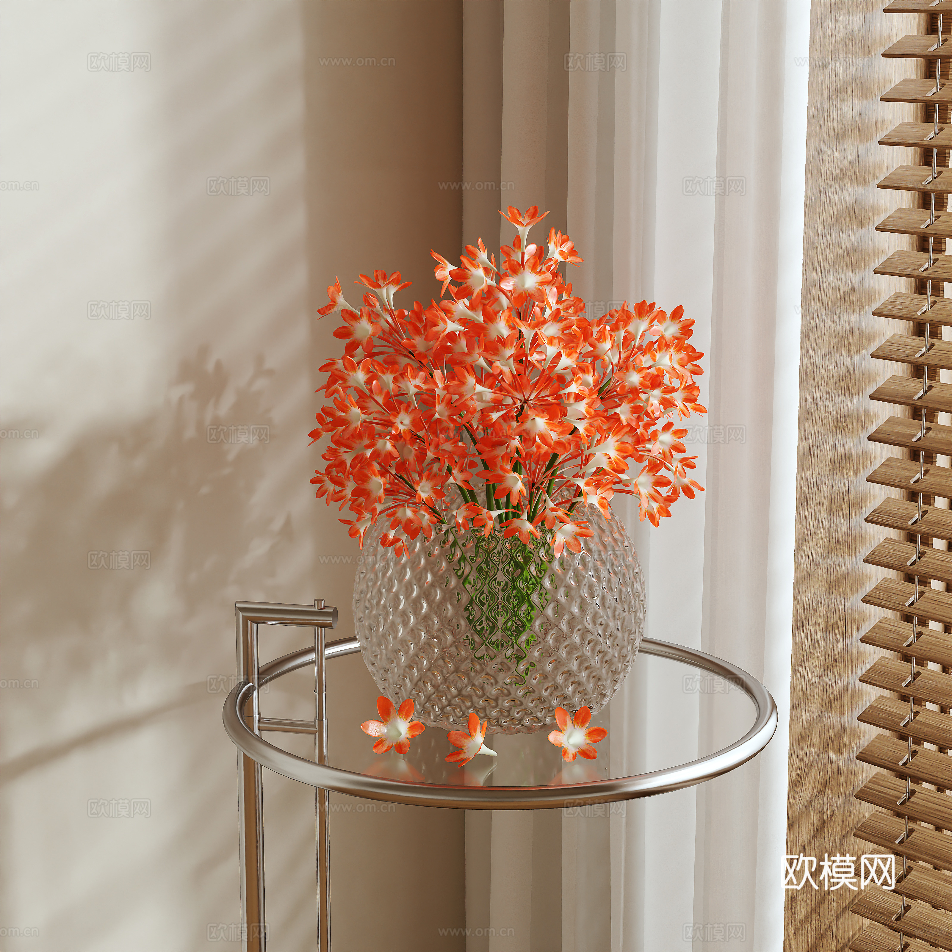 vase floral arrangement flower arrangement 3d model