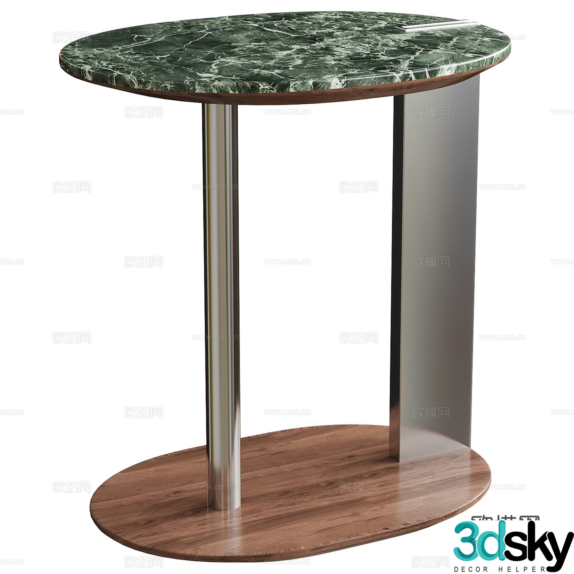 Medieval corner table and side table 3D model