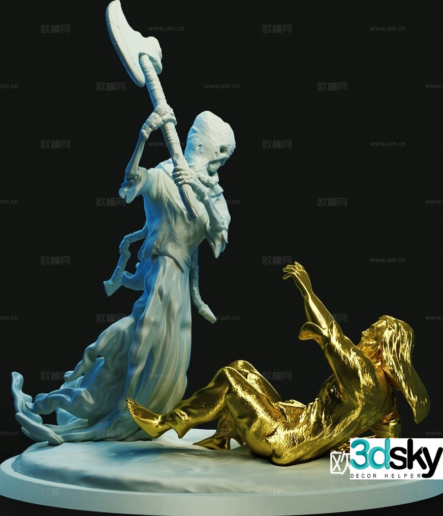 Grim Reaper sculpture 3d model