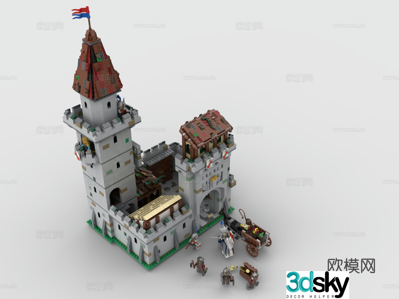 LEGO LEGO toys building blocks medieval castle knight 3d model