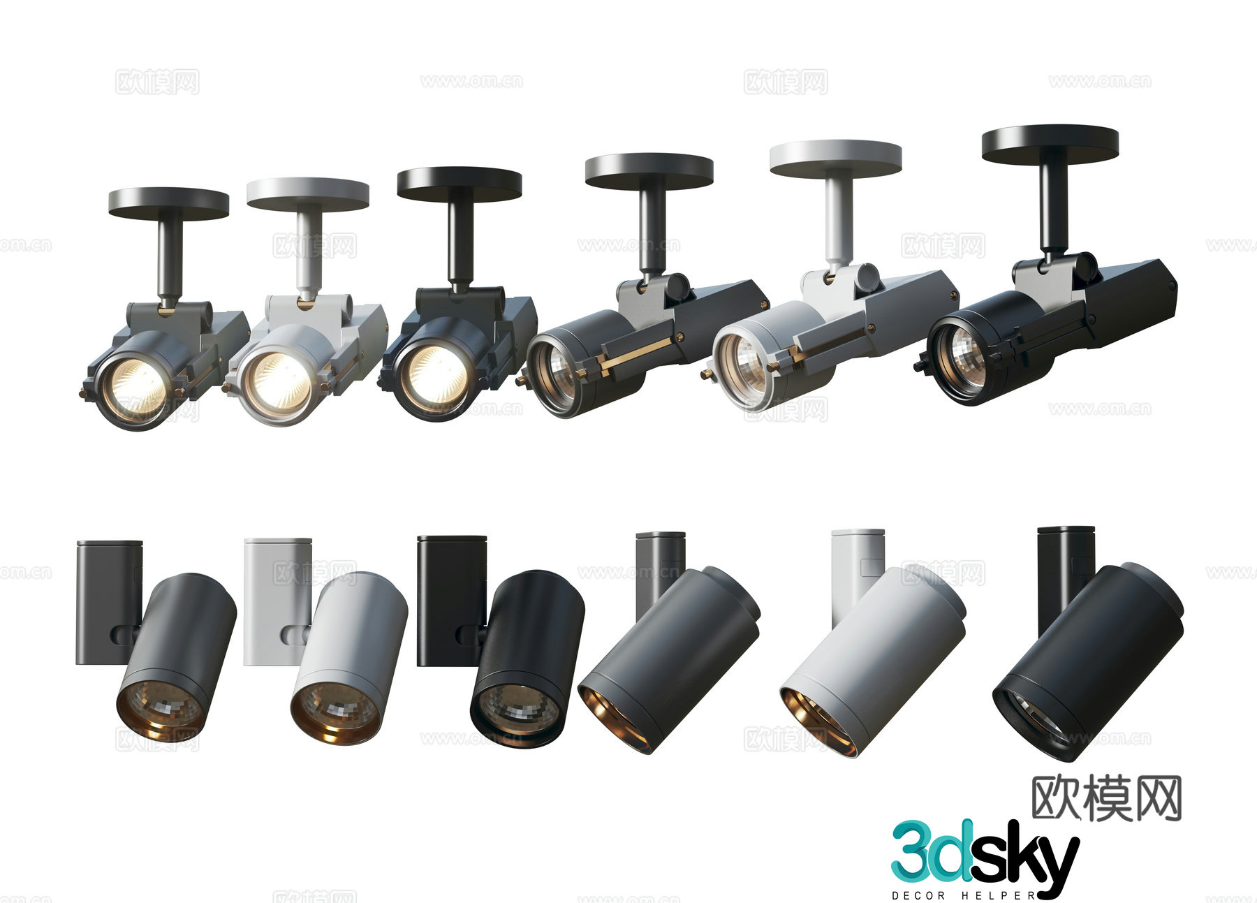 Modern downlight spotlight track light 3d model
