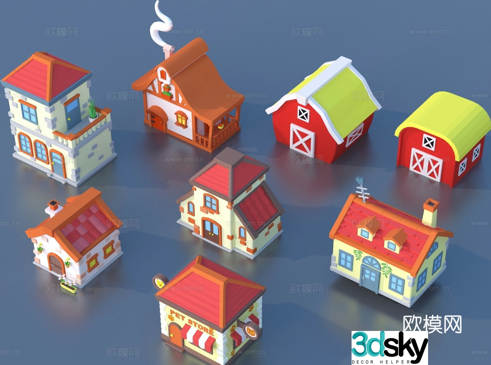 Cartoon construction toy sketch 3d model