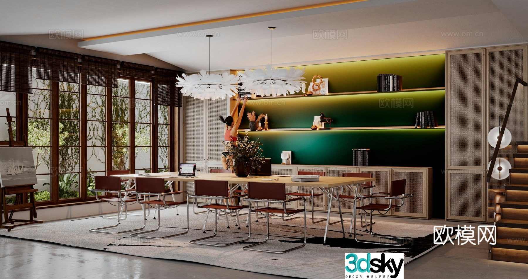 Modern restaurant 3d model