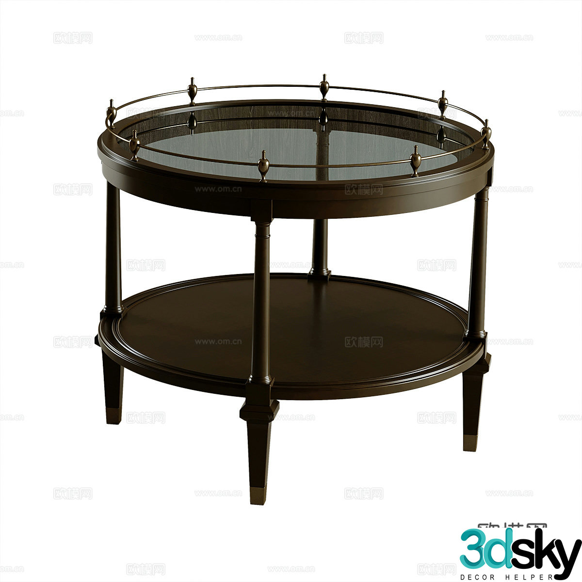 American round table side table 3d model