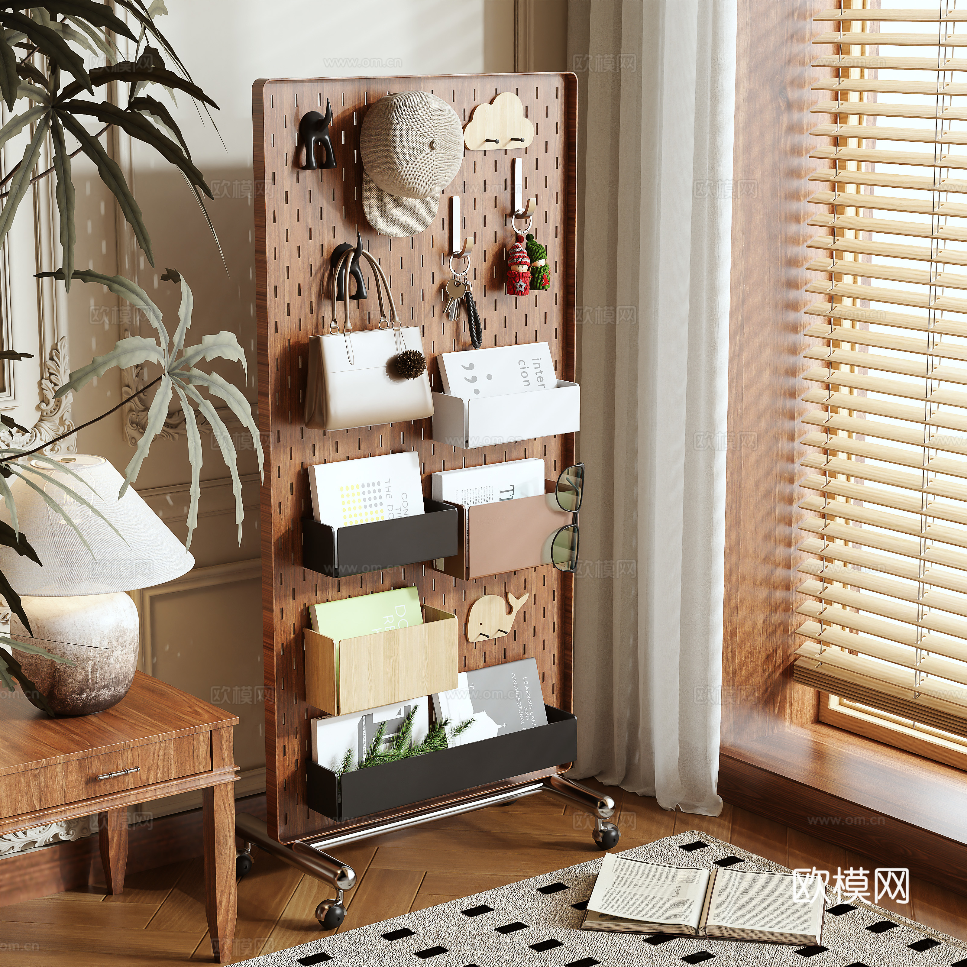 Medieval style decorative rack storage rack 3d model