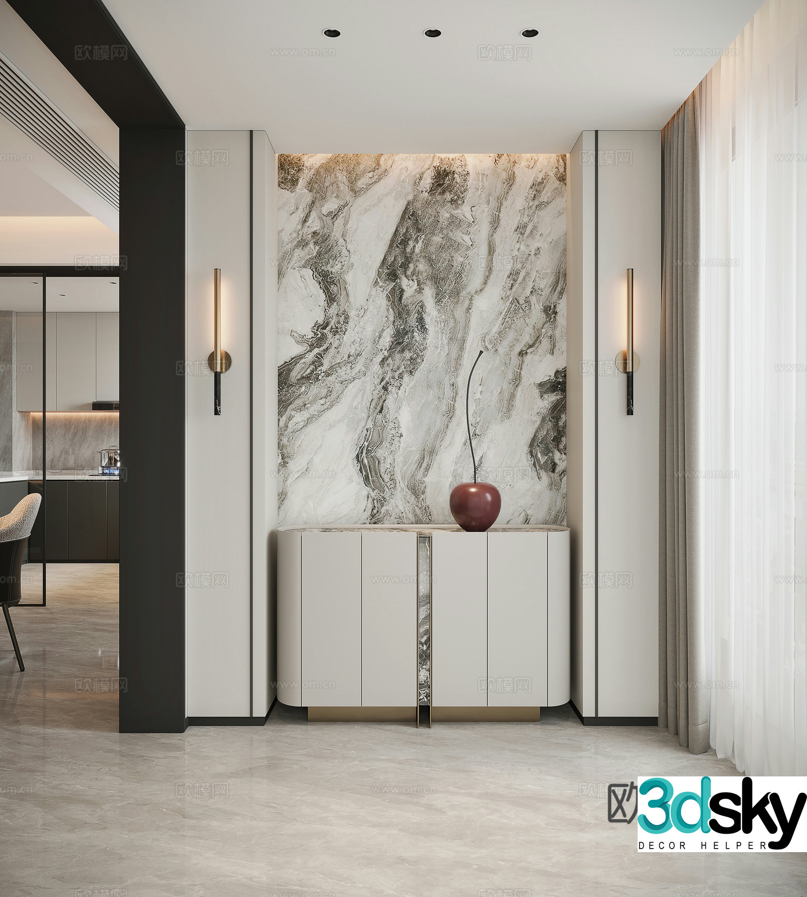 Modern entrance aisle 3D model