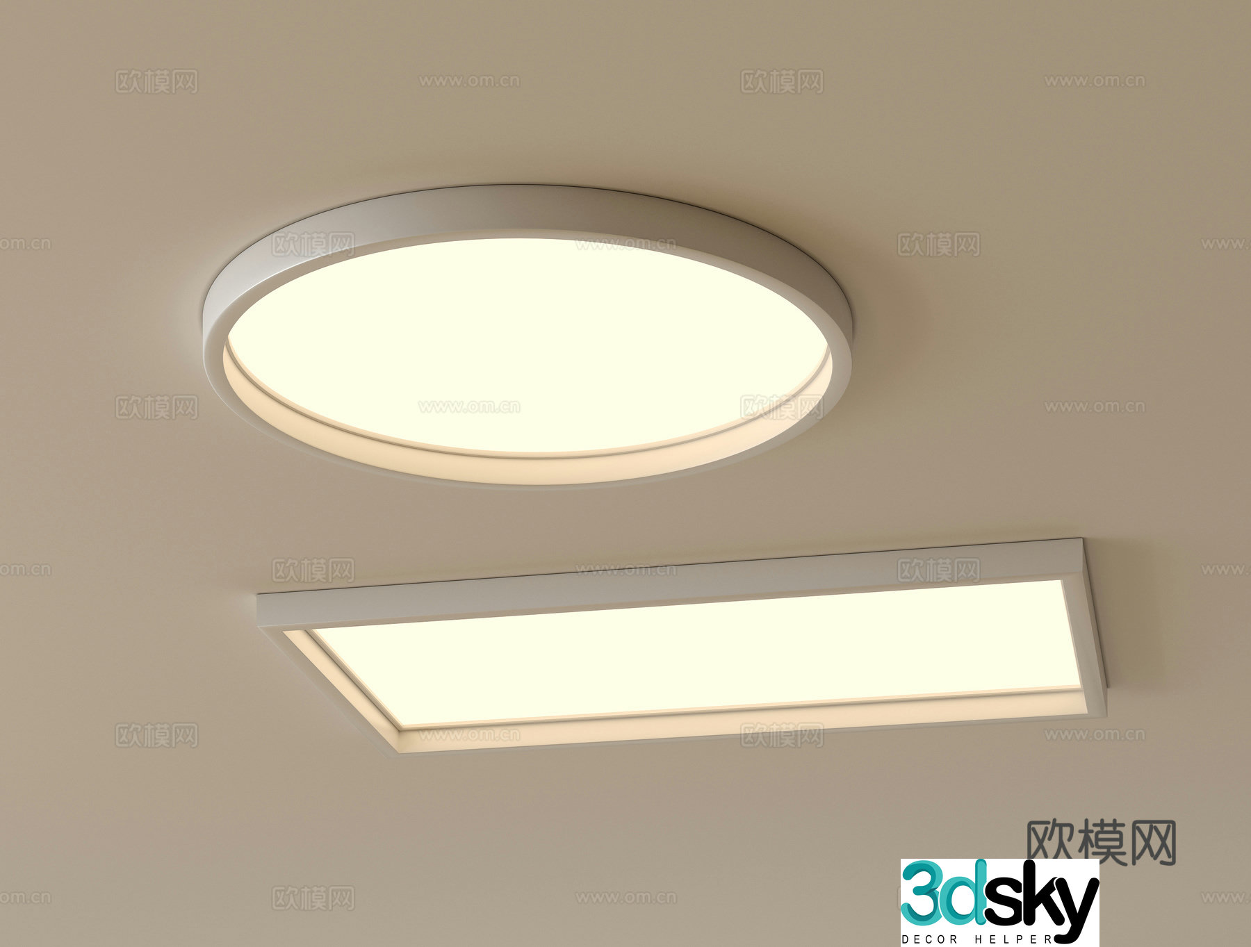 Modern round ceiling lamp 3d model