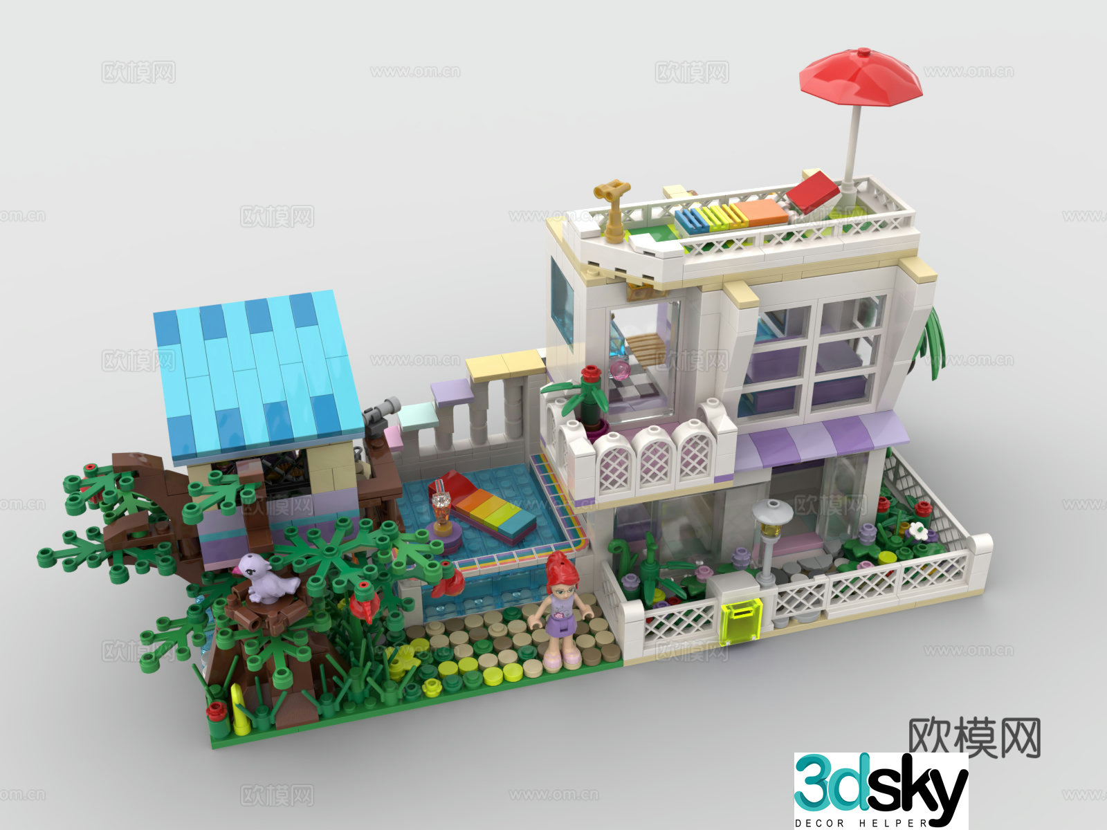 LEGO LEGO toys building block pool house 3d model