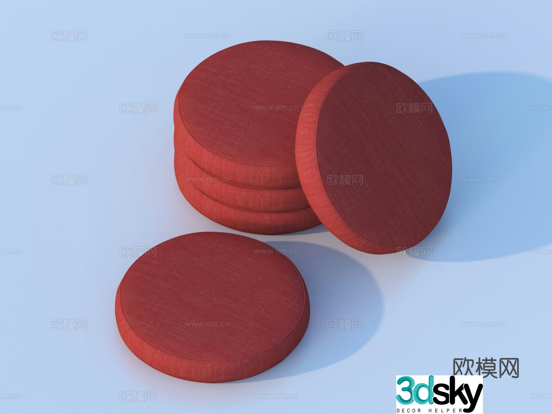 futon cushion round cushion 3d model