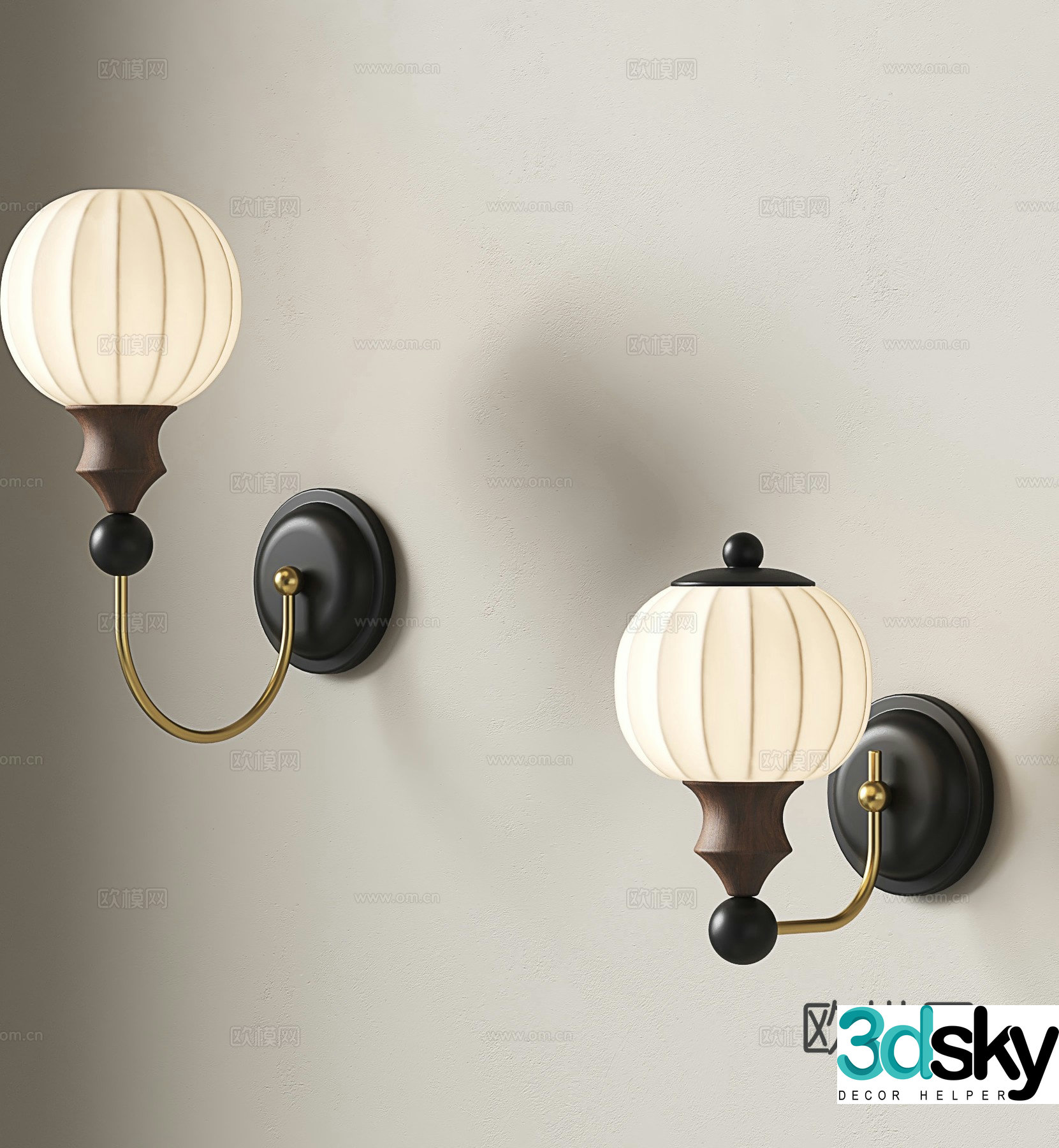 Medieval wall lamp retro wall lamp 3d model