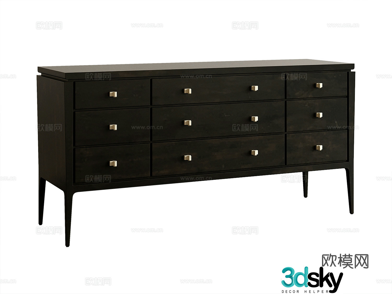 Modern chest of drawers side cabinet 3d model