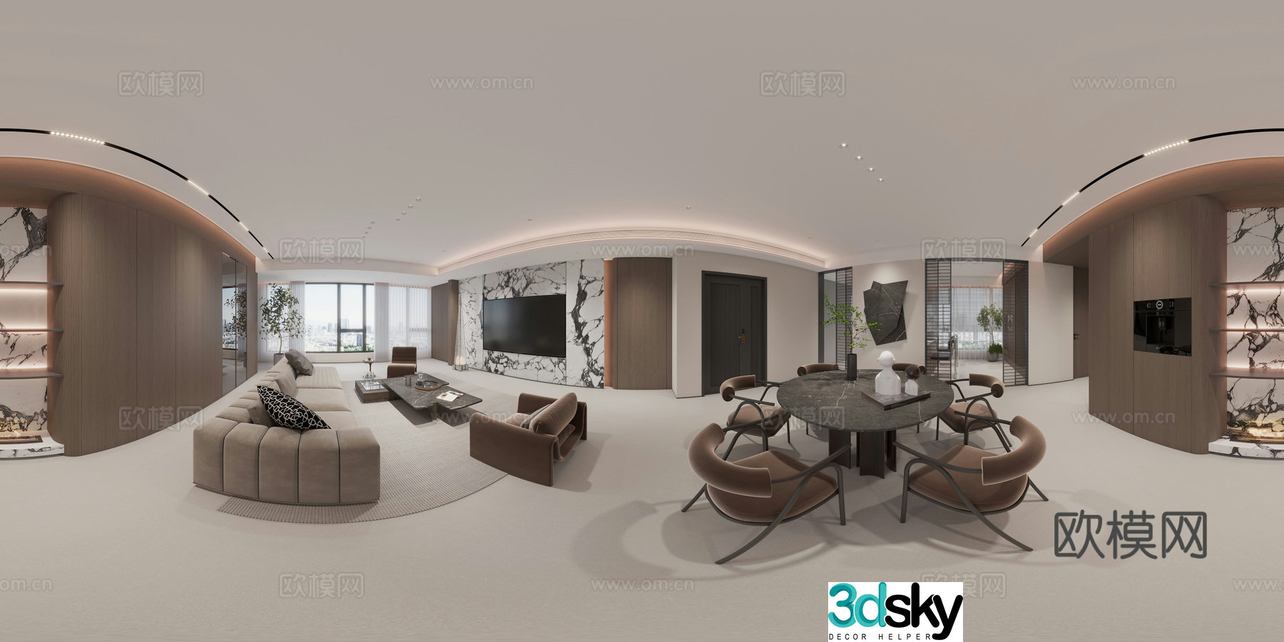 Italian restaurant cr panoramic 3d model