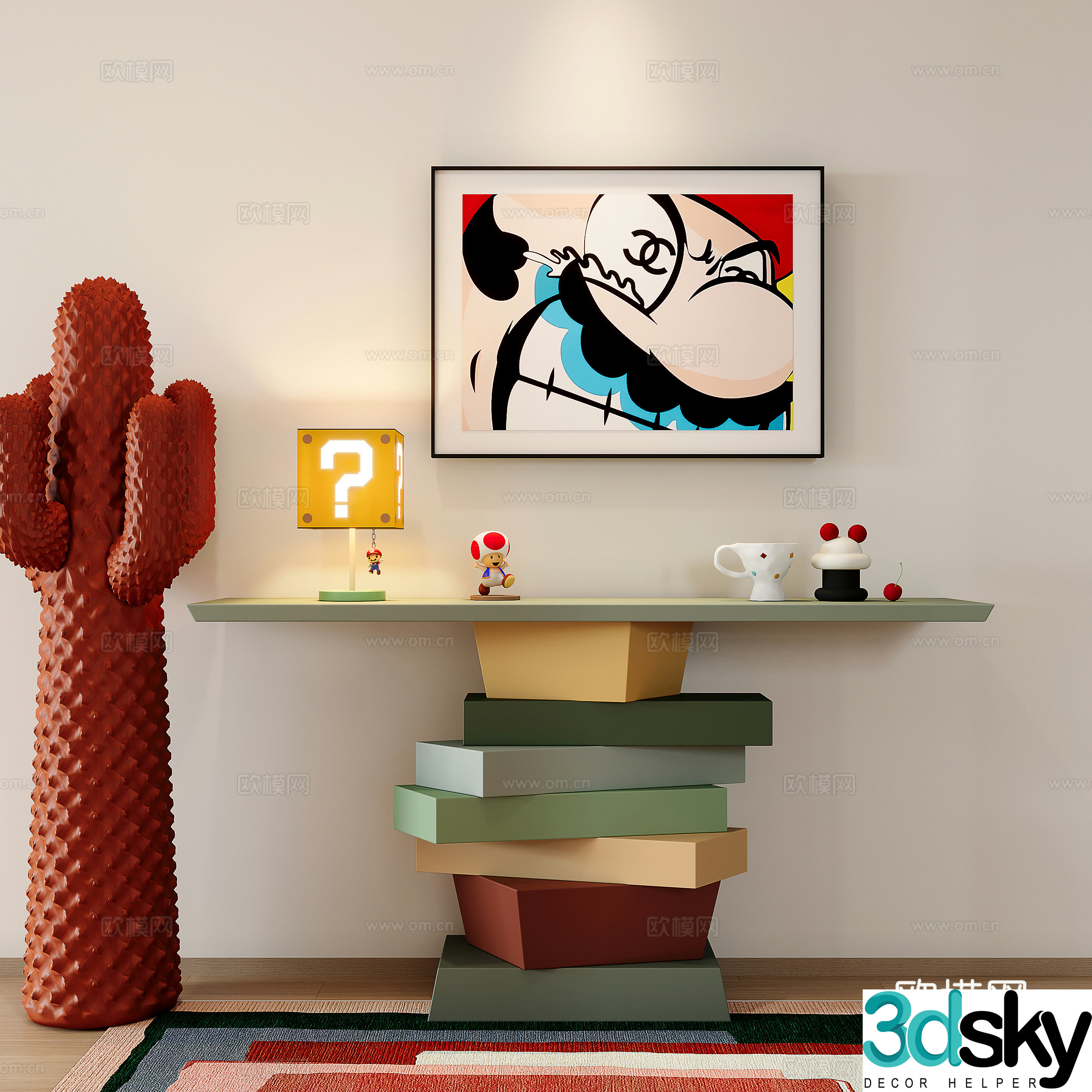 Dopamine end view table 3d model
