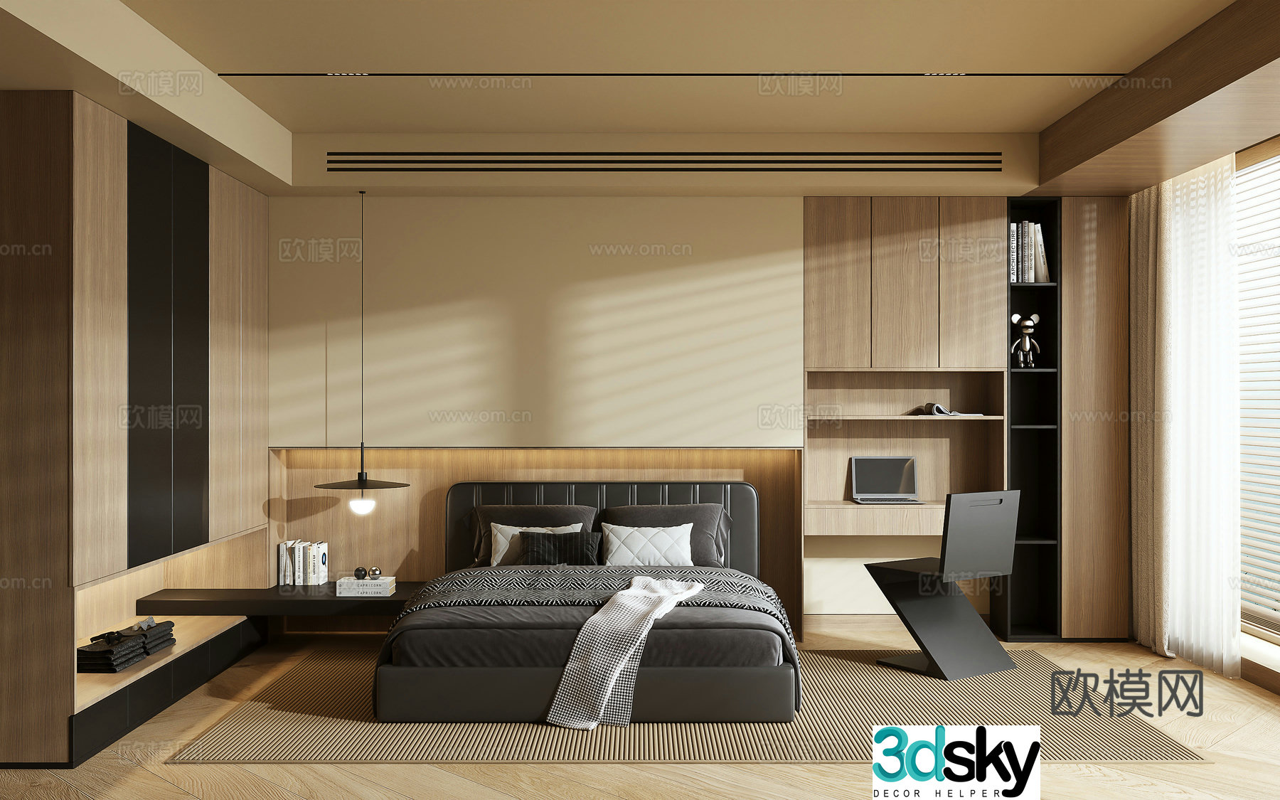 Wabi Sabi bedroom master bedroom 3d model