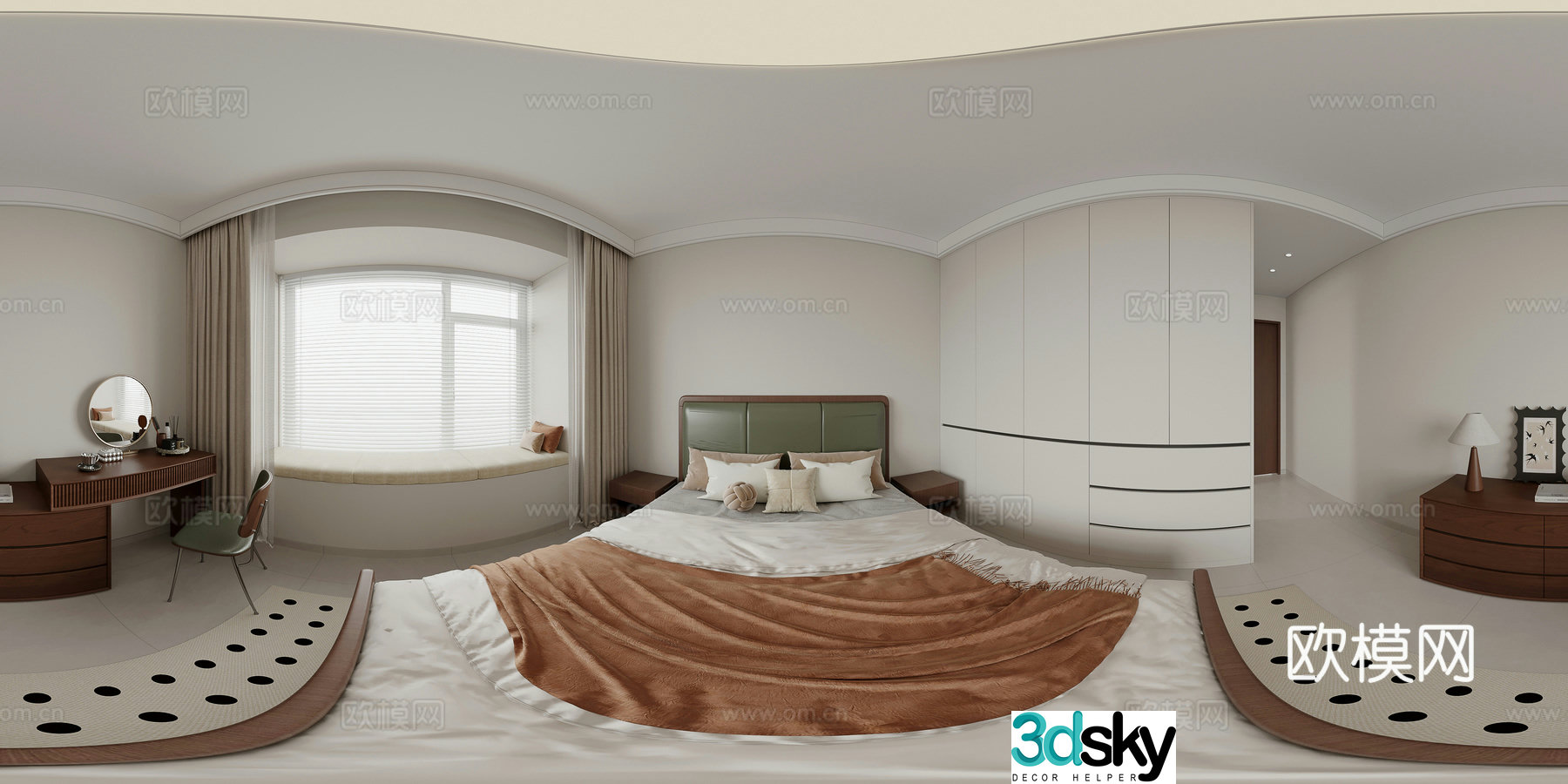 Medieval style bedroom cr panoramic 3d model