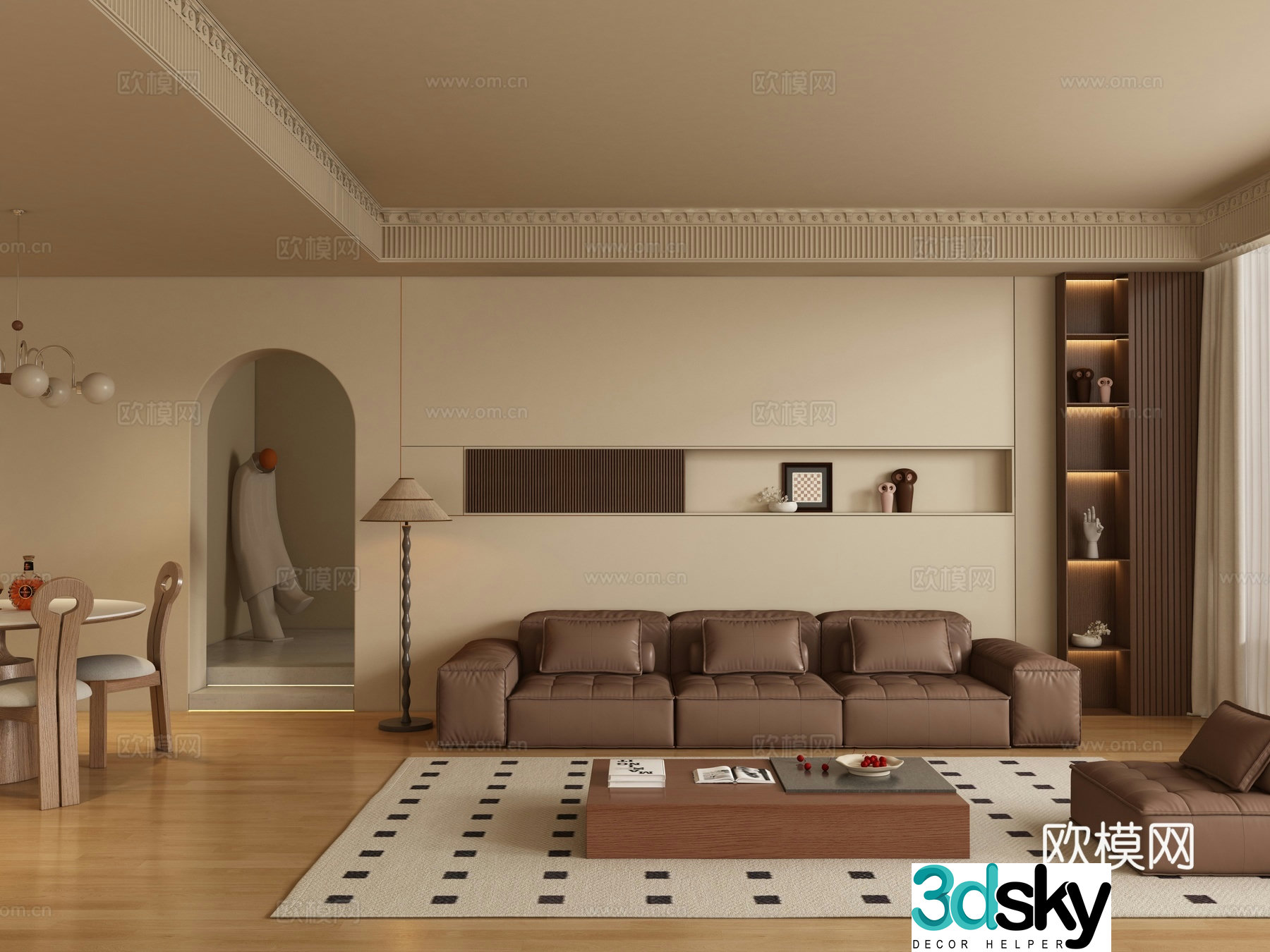 Medieval style living room 3D model