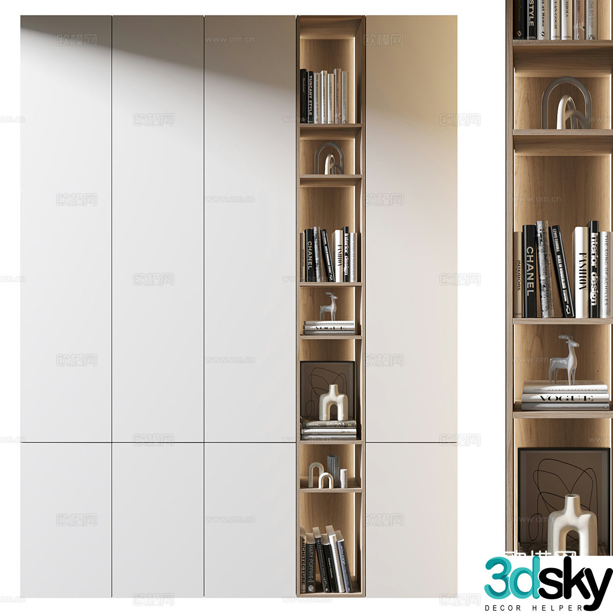 Modern bookcase 3d model
