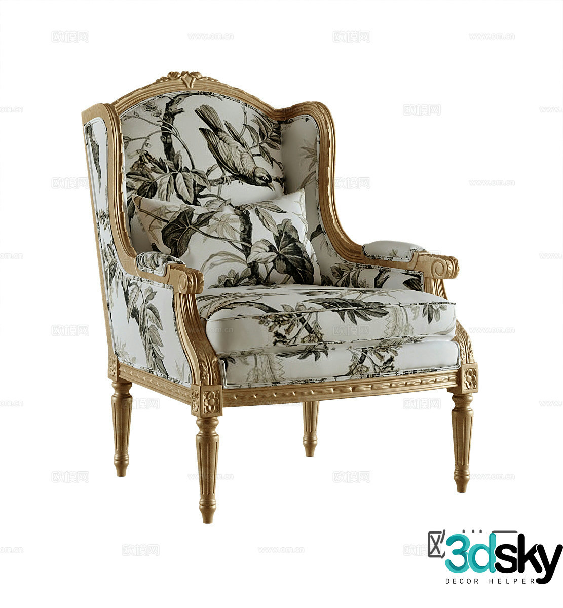 French lounge chair 3d model