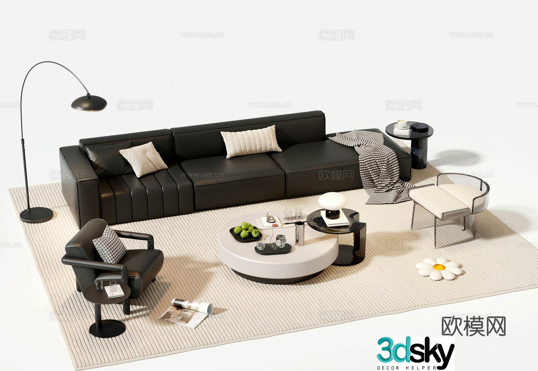 Italian sectional sofa 3d model